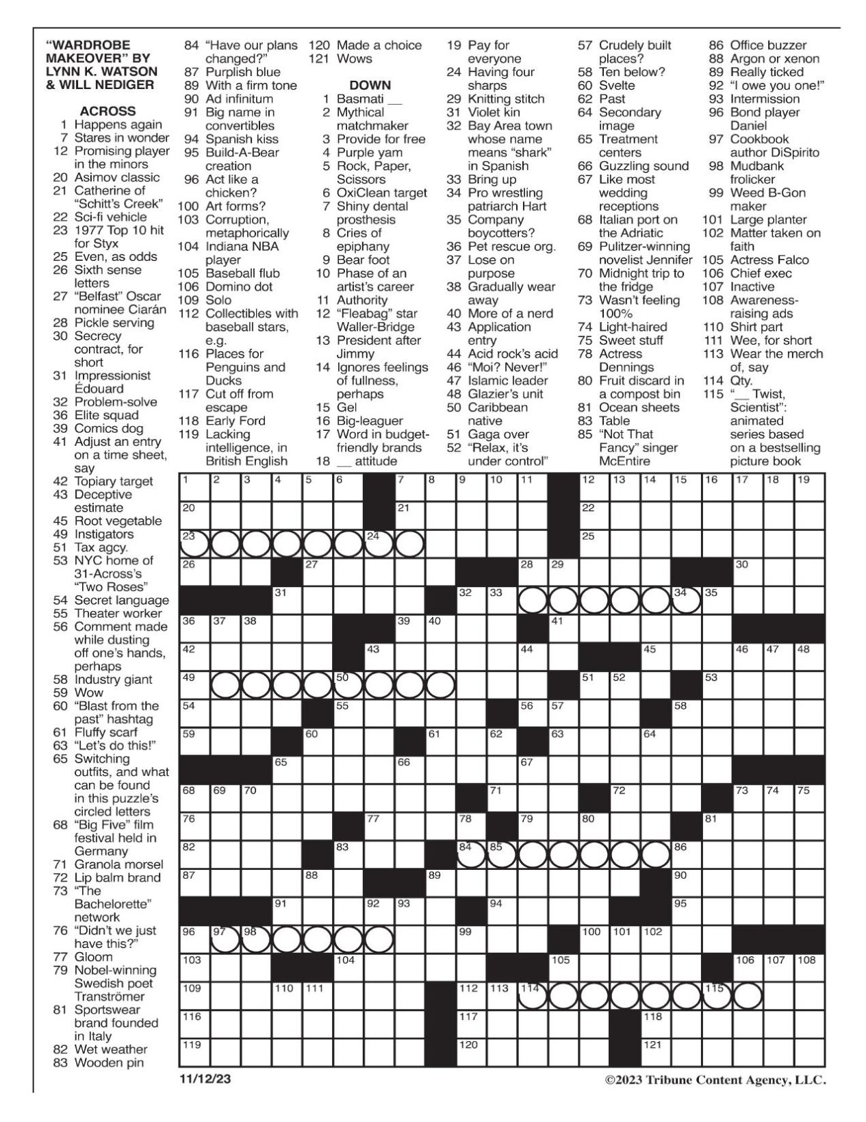 LA Times Crossword 4 Nov 20, Wednesday 