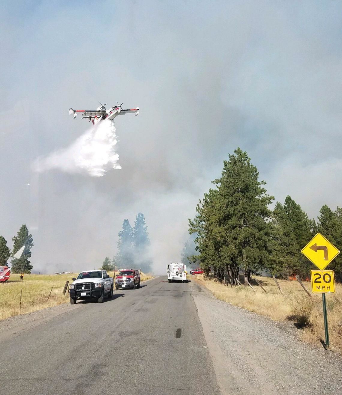 Columbia wildfire continues to spread, power knocked out