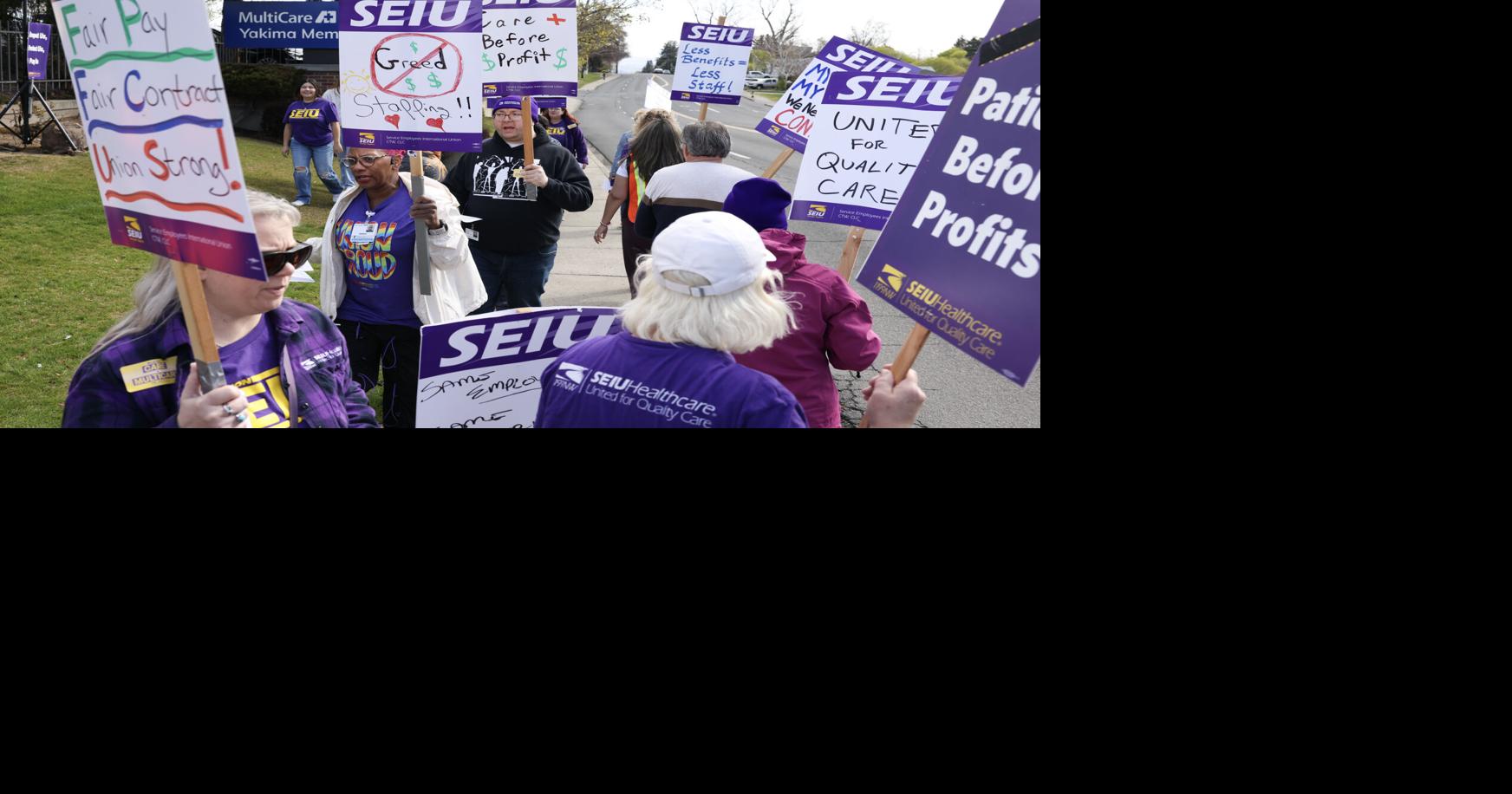 SEIU workers picket outside Yakima MultiCare Memorial Hospital