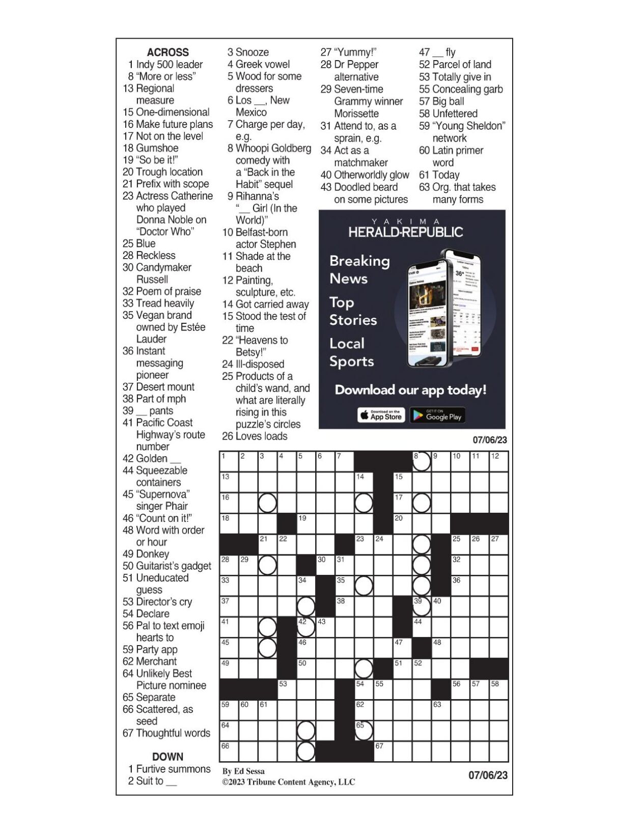 LA Times Crossword July 6, 2023 Crosswords