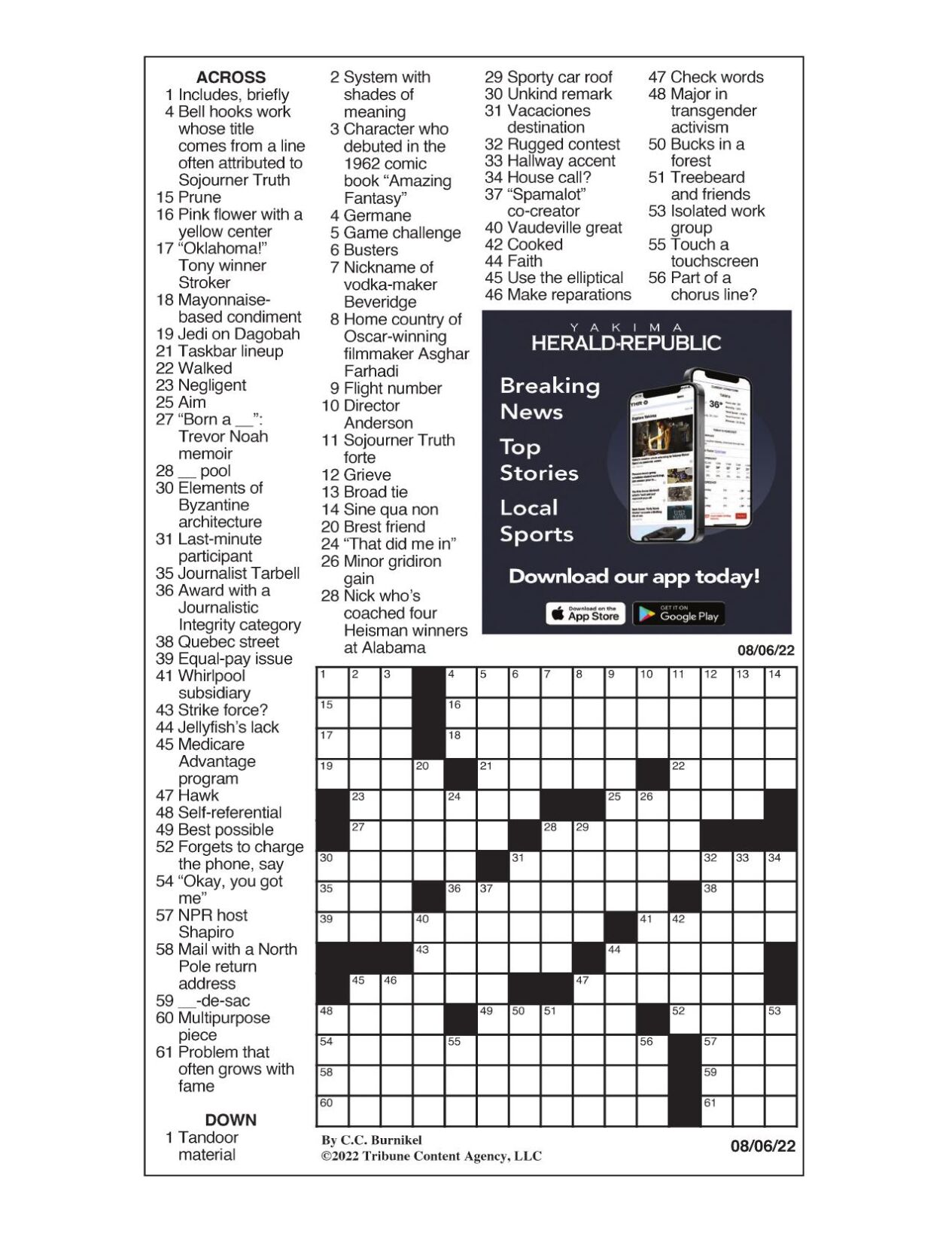 LA Times Crossword 6 Jul 22, Wednesday 