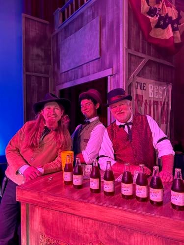 bravo - Evan Wambeke (Buffalo Bill), Gabe Sanchez (Hanzel), and Ted Wambeke (Clem) pause for a picture during intermission of_Wild West Spectacular The Musical_CreditVance Jennings.jpg