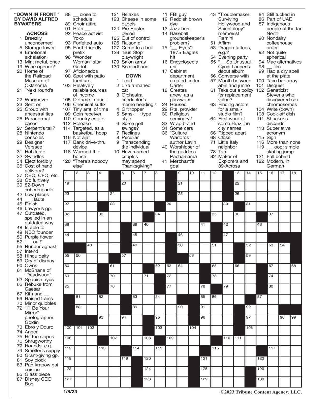 LA Times Crossword 7 Jan 23, Saturday 