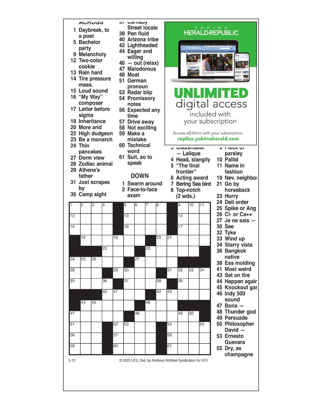 Puzzles: Printable Crossword - Issue: May 5, 2023