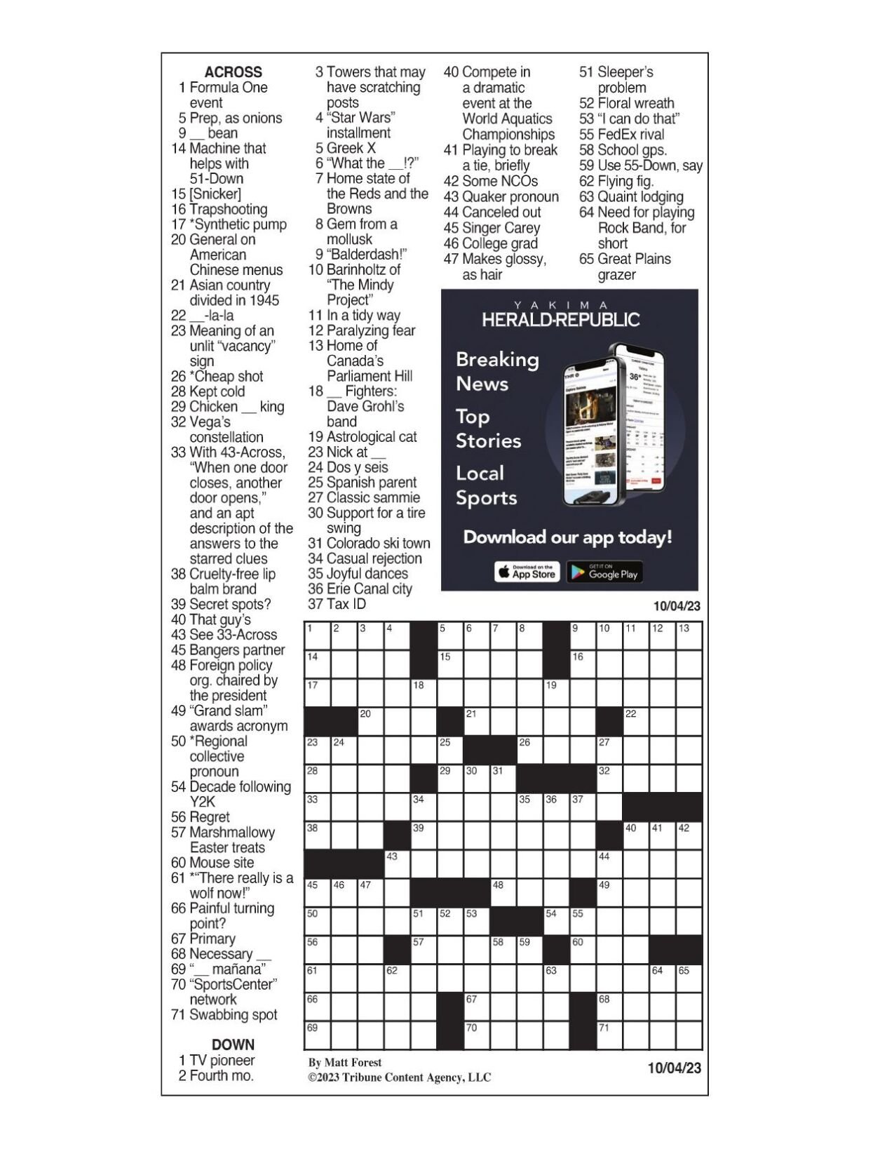 LA Times Crossword 4 Aug 23, Friday 