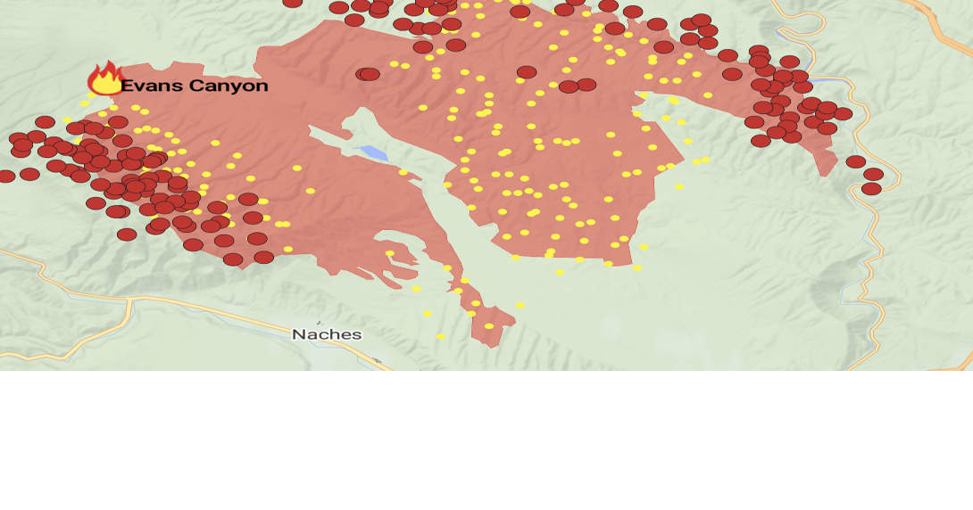 Evans Canyon Fire map Local