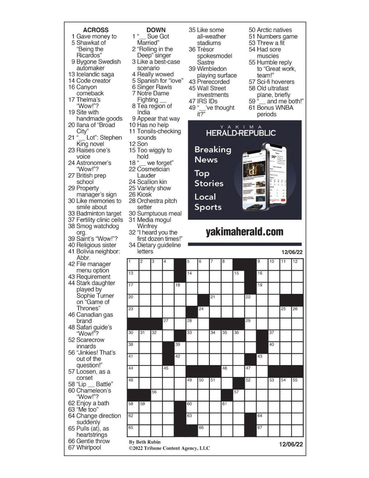 LA Times Crossword 6 Jul 22, Wednesday 