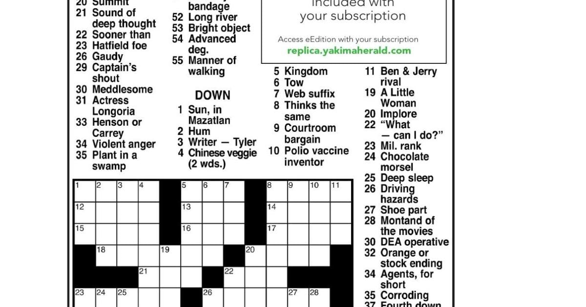 Andrews McMeel Crossword April 18 2022 Crosswords Yakimaherald andrews-mcmeel-crossword-april-18-2022-crosswords-yakimaherald