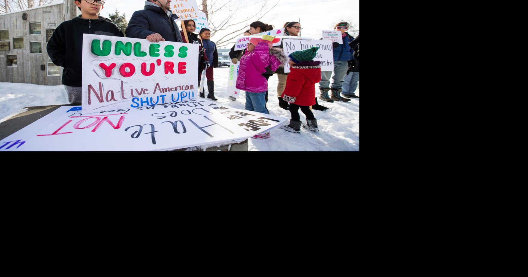 Photos Dozens protest immigration ban during march in downtown Yakima