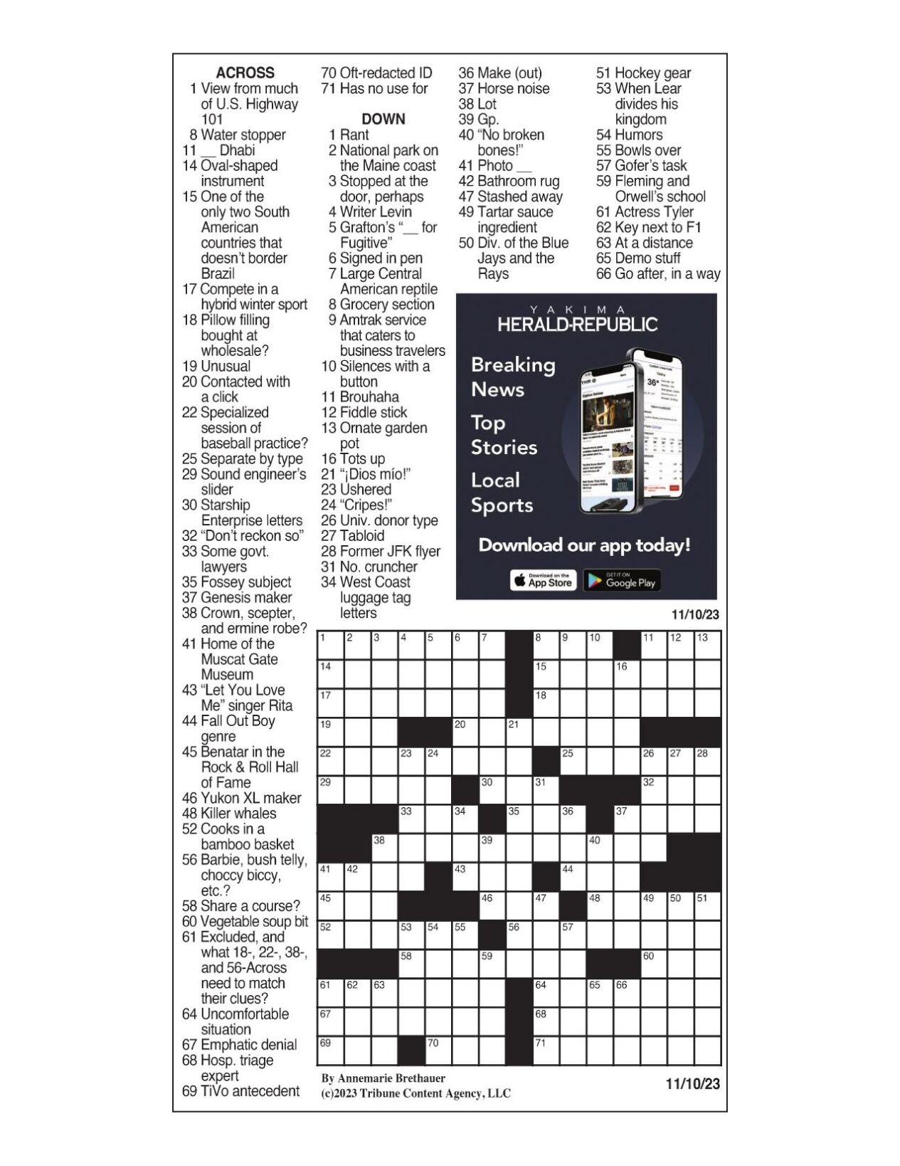 La Times Crossword Nov 10 2023 Crosswords