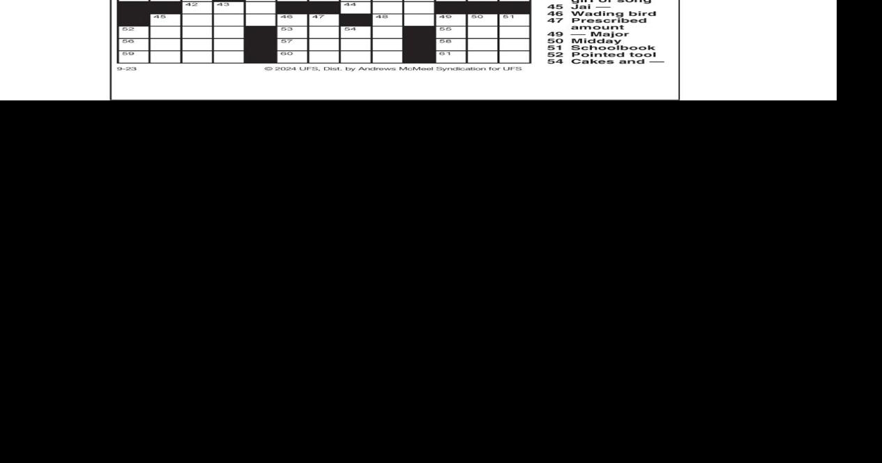 AM Crossword: Sept 23 2024 Crosswords yakimaherald com