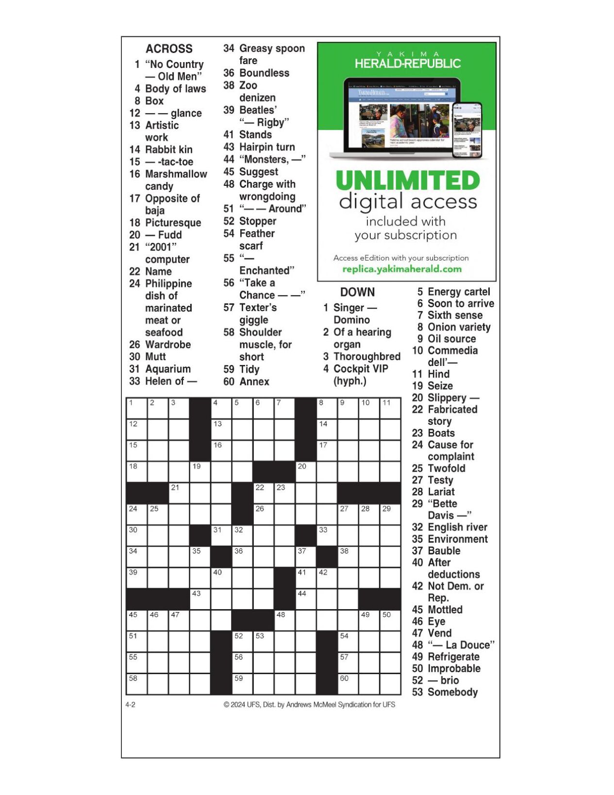 April 2024 Printable Daily Crosswords – THTB