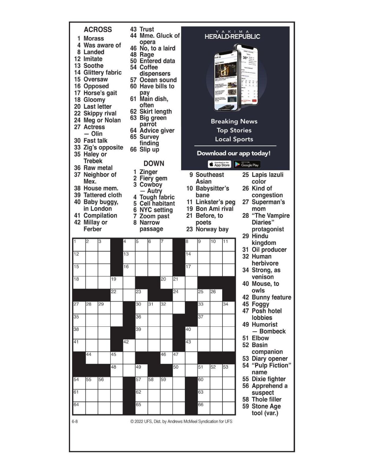 AM Crossword June 8, 2022 Crosswords