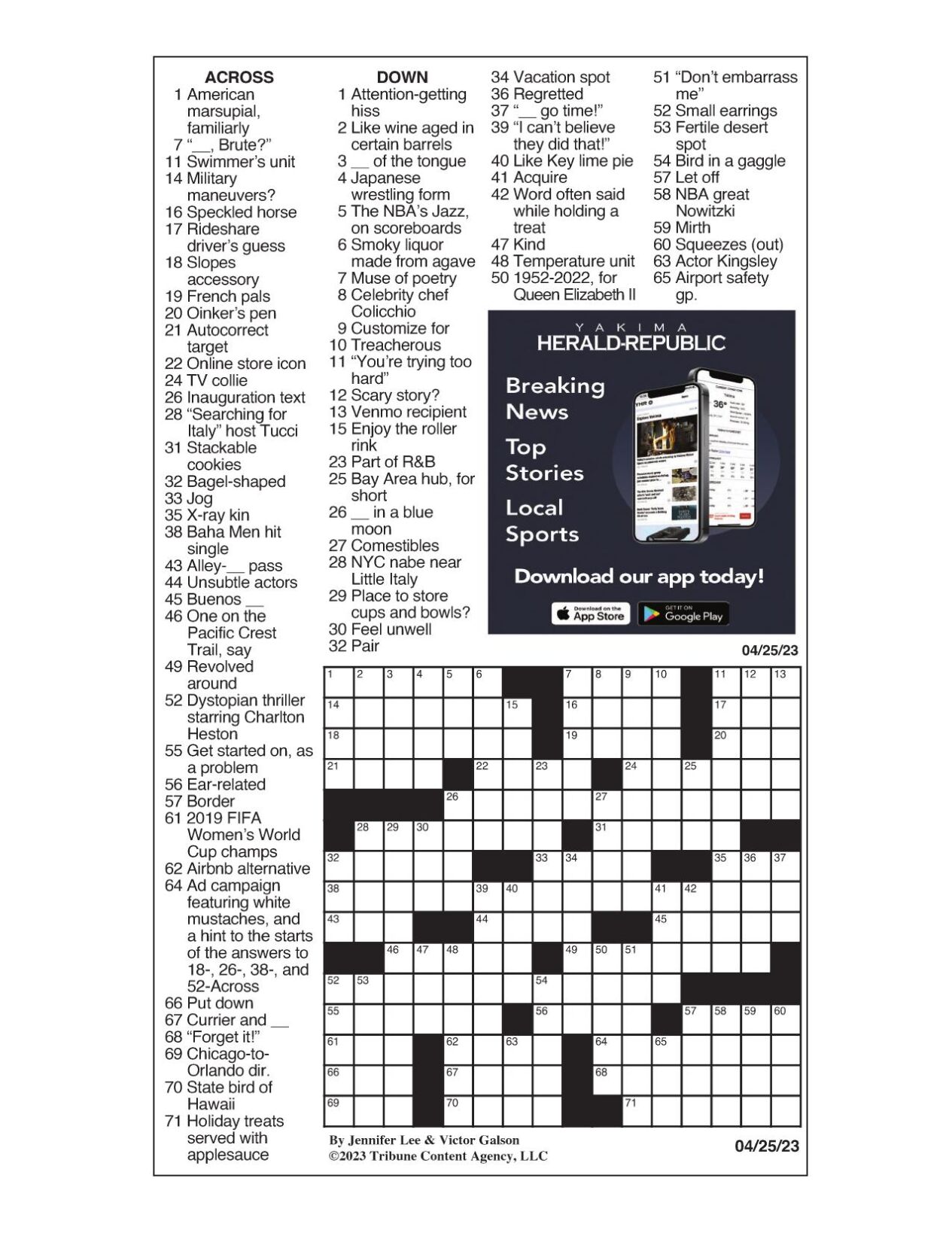 LA Times Crossword April 25, 2023 Crosswords
