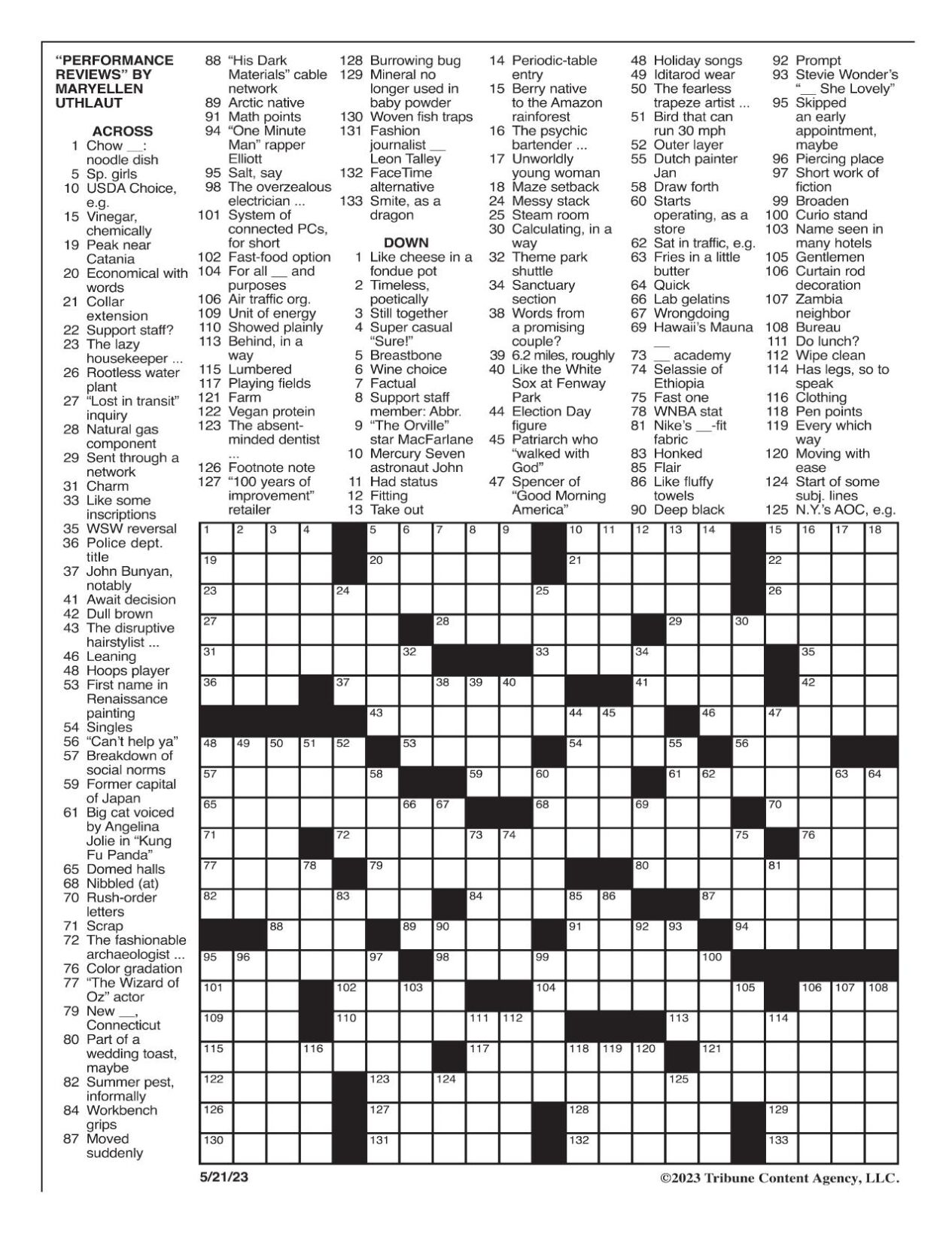 LA Times Crossword May 21, 2023 Crosswords
