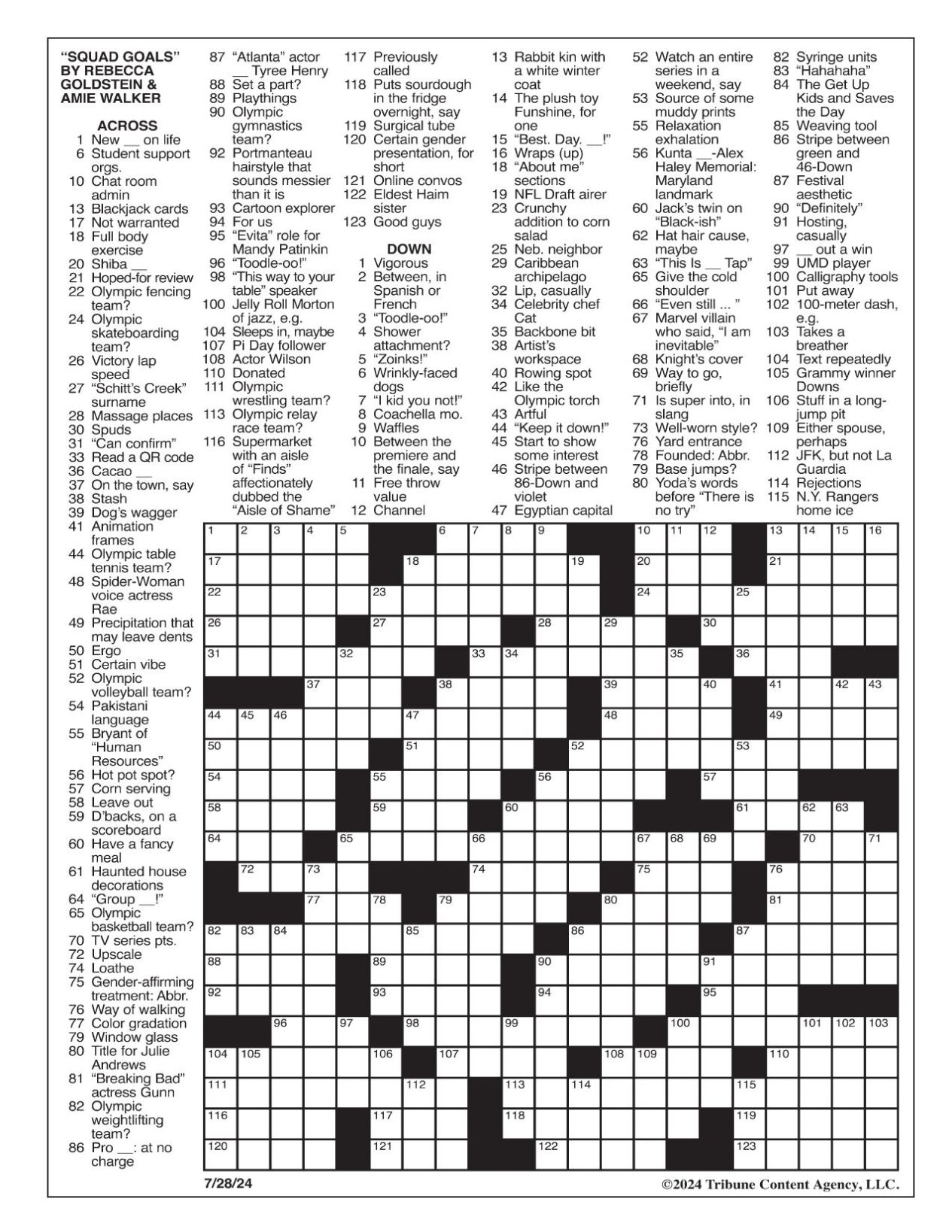 LA Times Crossword July 28, 2024 Crosswords