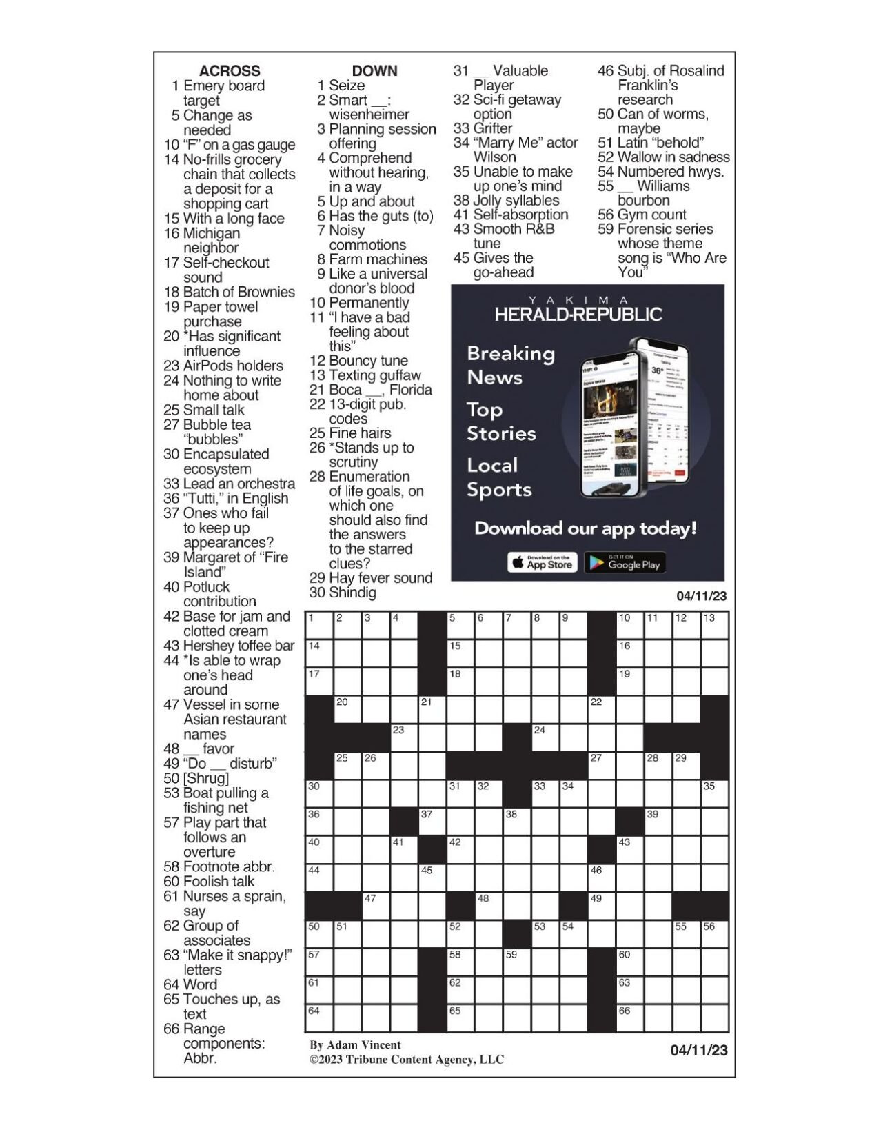 LA Times Crossword April 11, 2023 Crosswords