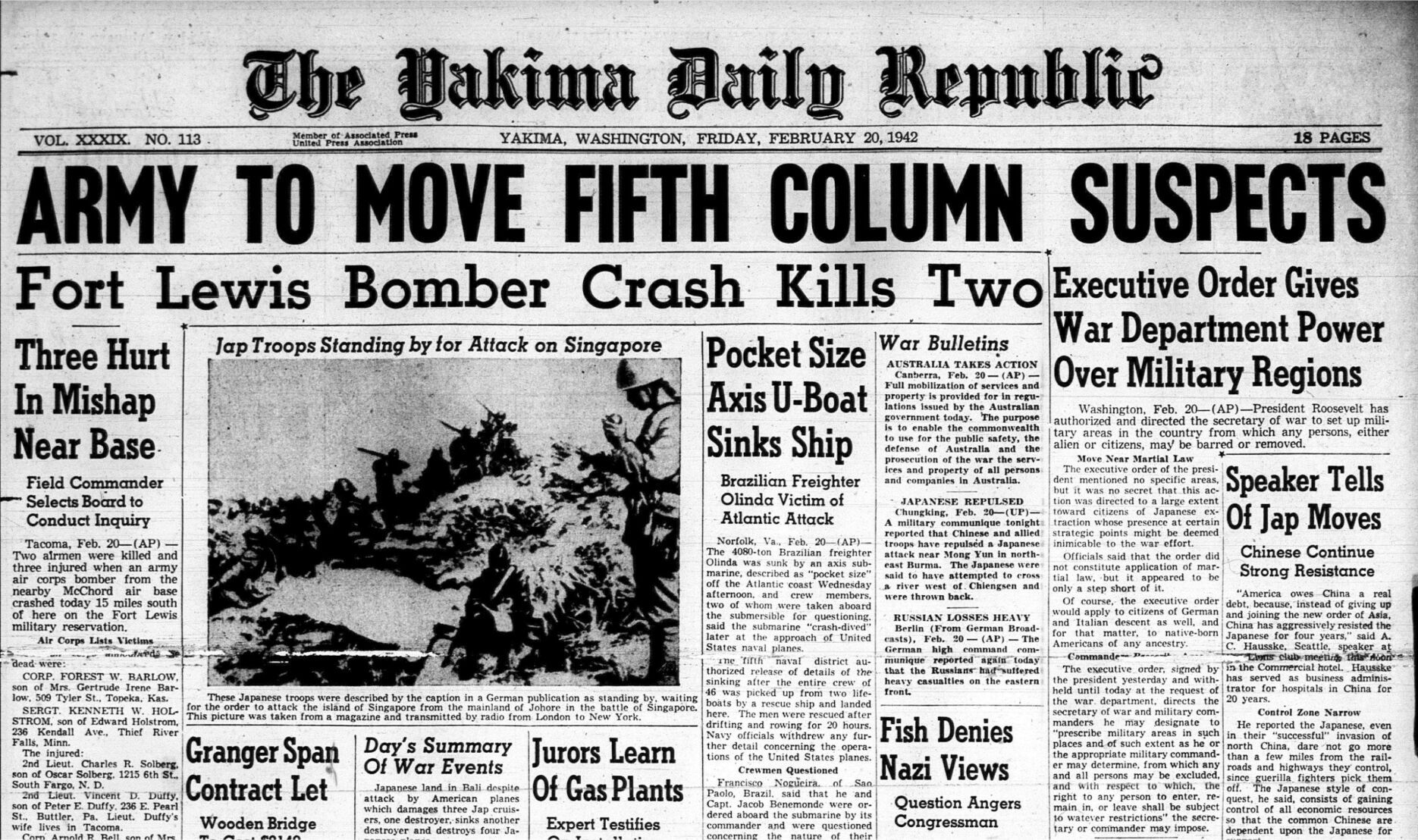 It Happened Here: FDR signs order removing Americans of