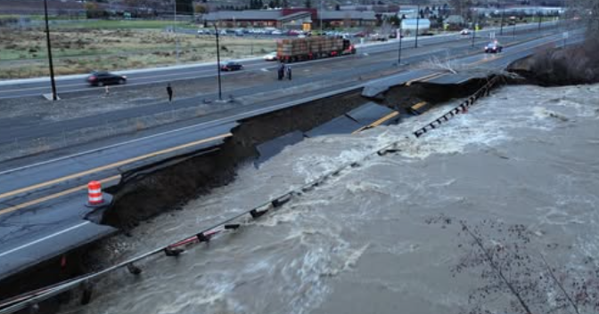 Flooding washes out part of U.S. 12 near Naches