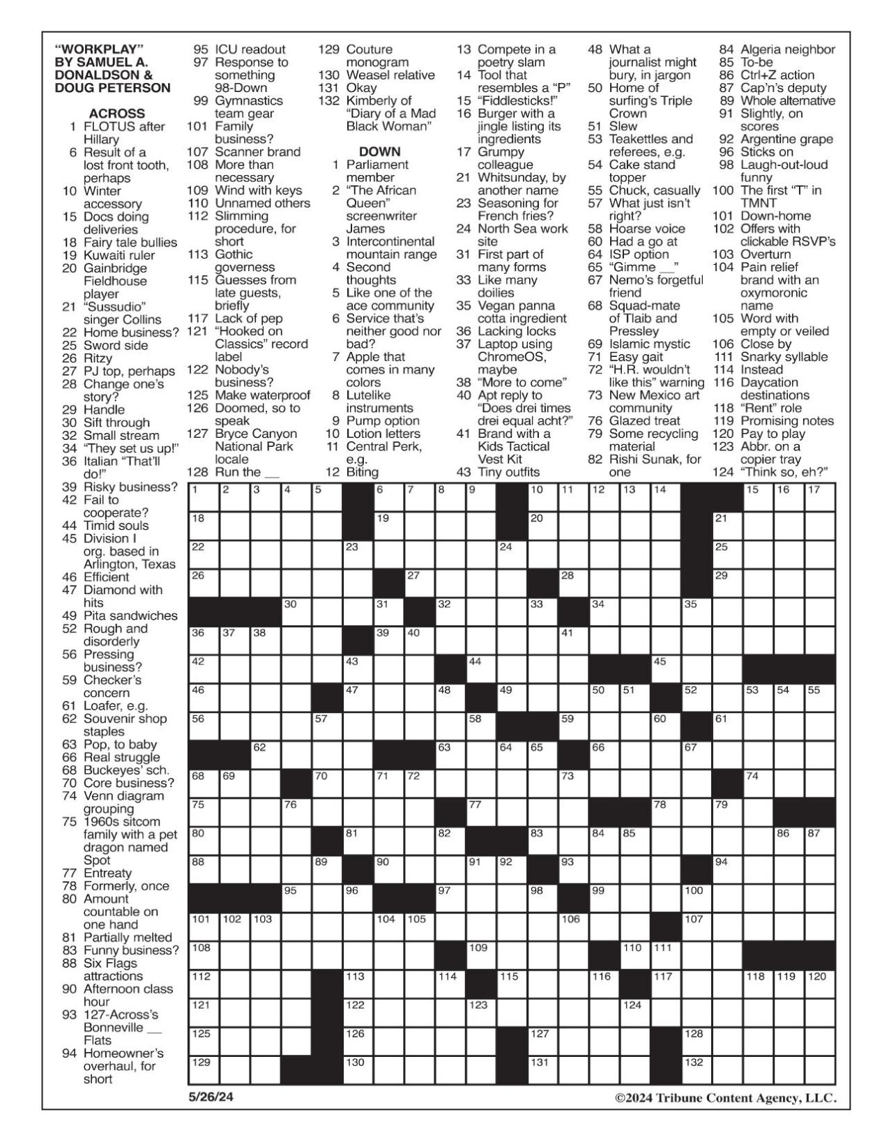 LA Times Crossword May 26, 2024 Crosswords