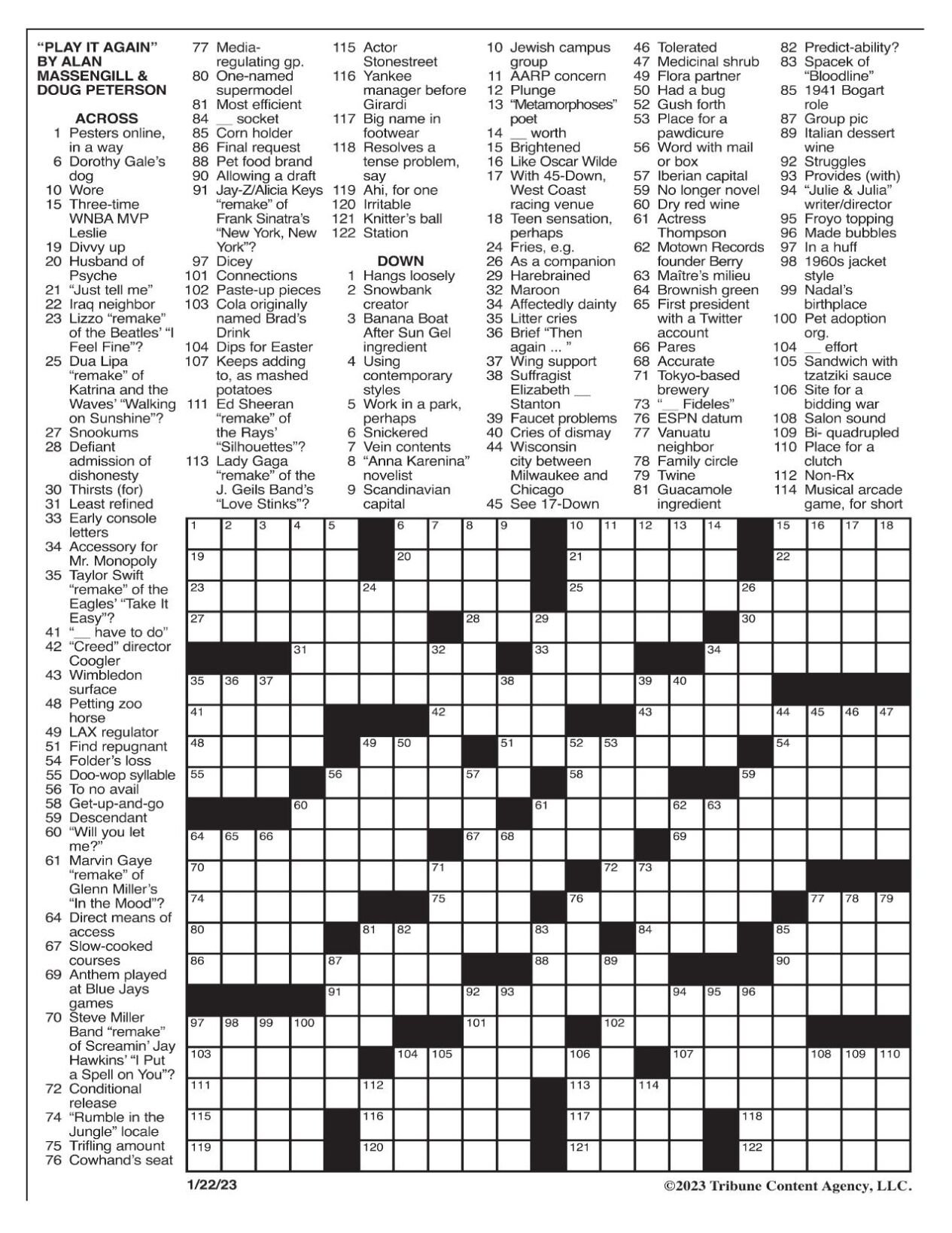 LA Times Crossword 2 Jul 22, Saturday 