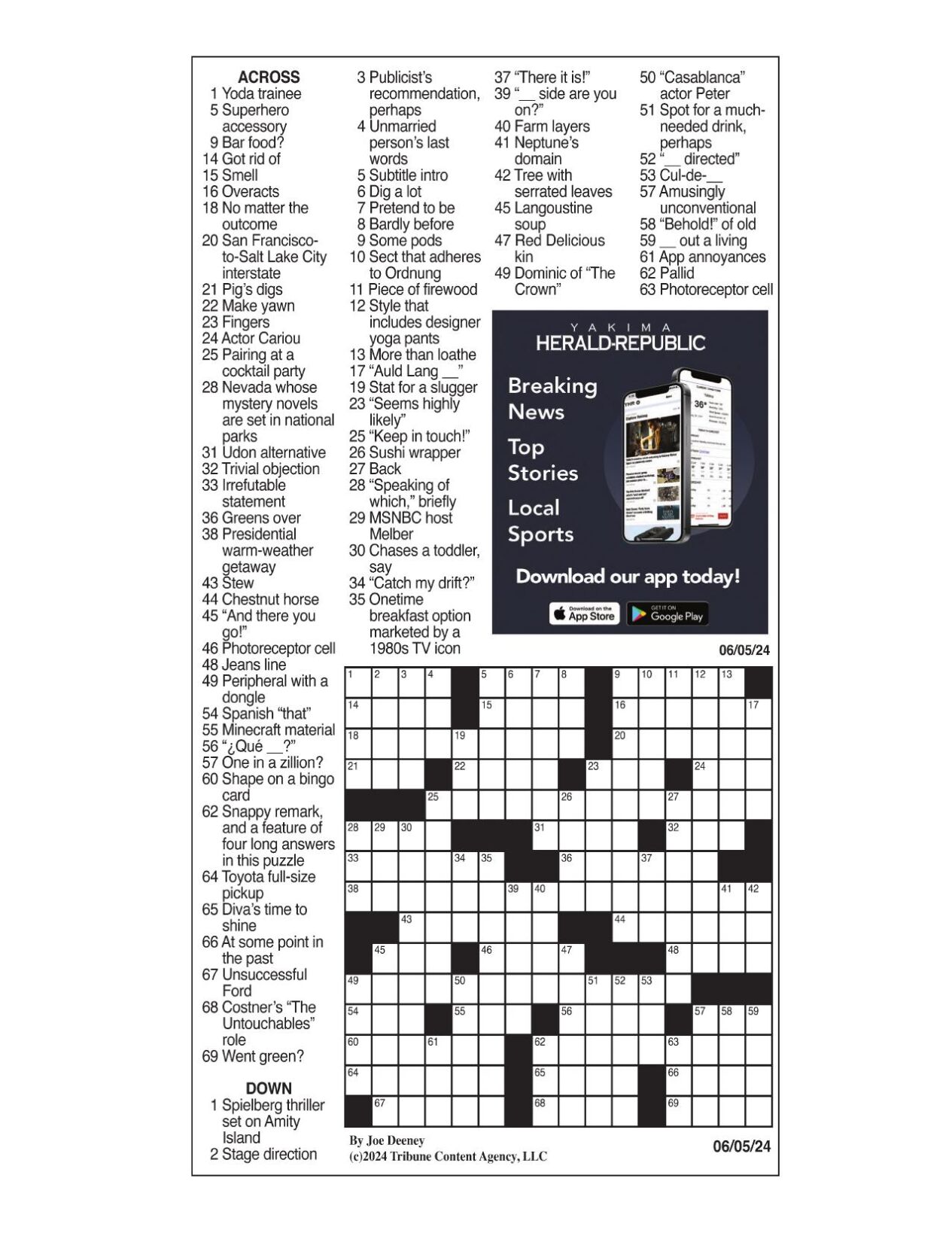 LA Times Crossword June 5, 2024 Crosswords