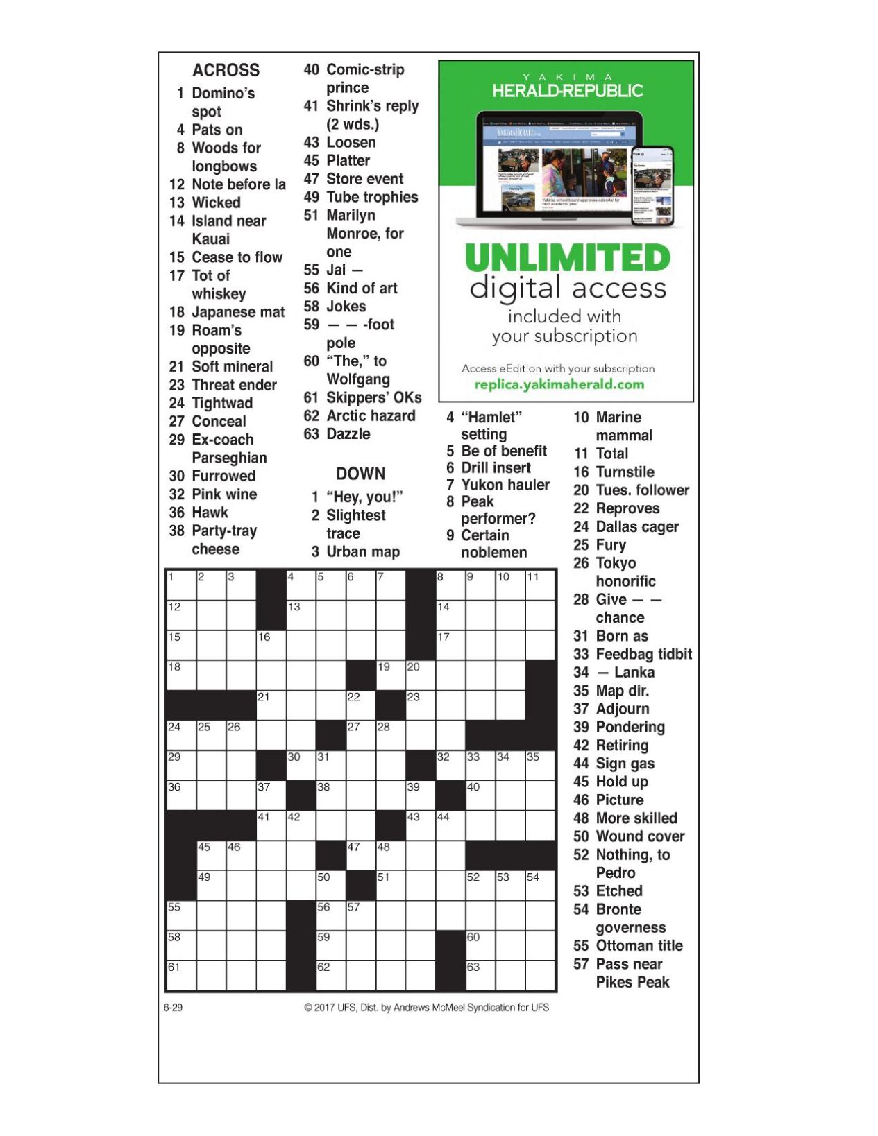 AM Crossword June 29, 2023 Crosswords