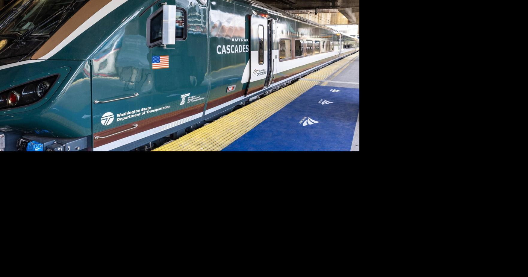 New Amtrak Cascades Airo train arriving in Seattle