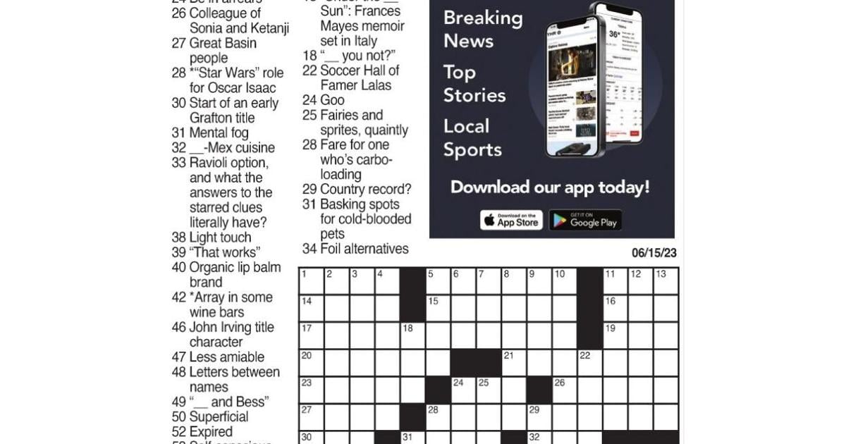 Nyt Crossword June 25 2025