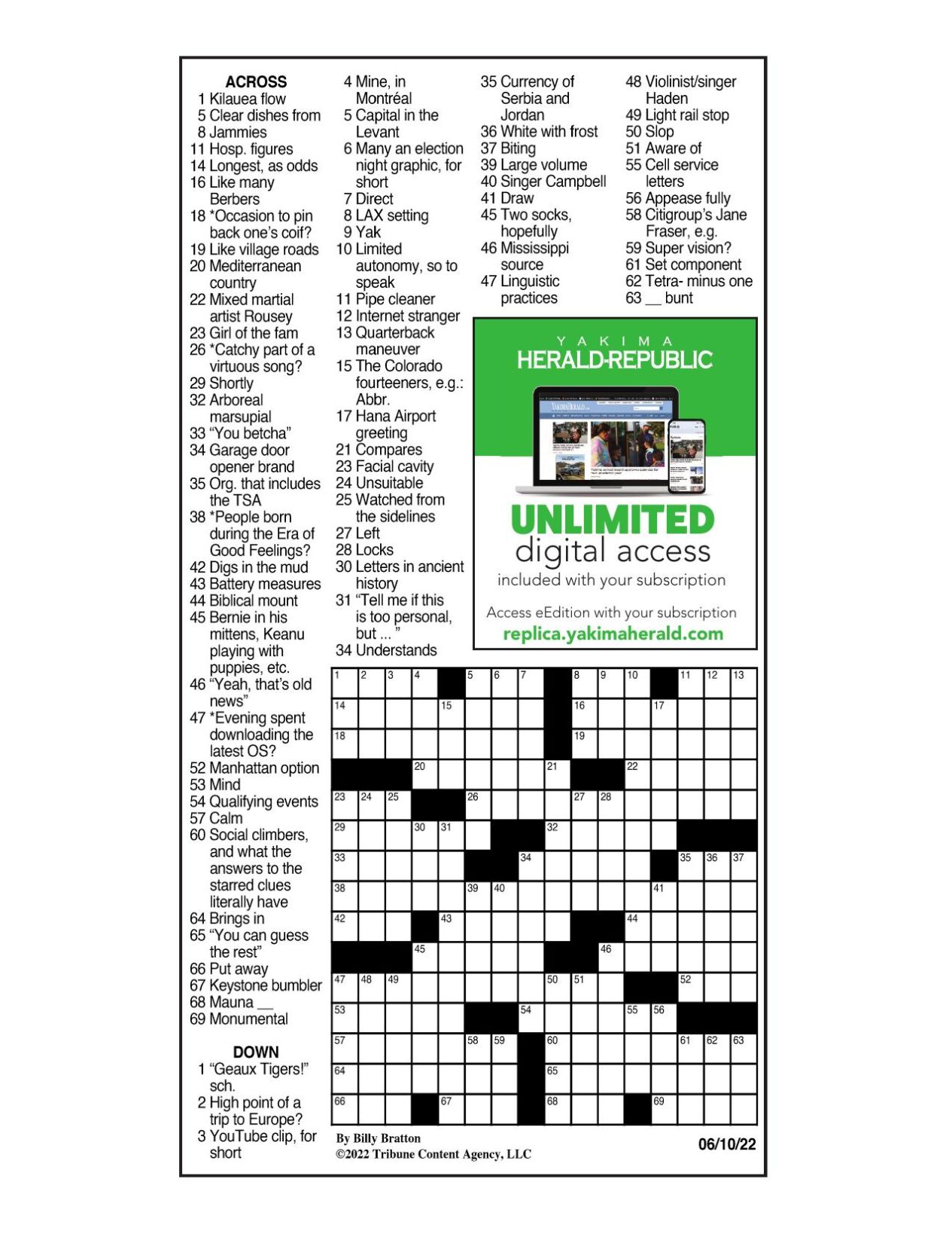 LA Times Crossword June 10, 2022 Crosswords