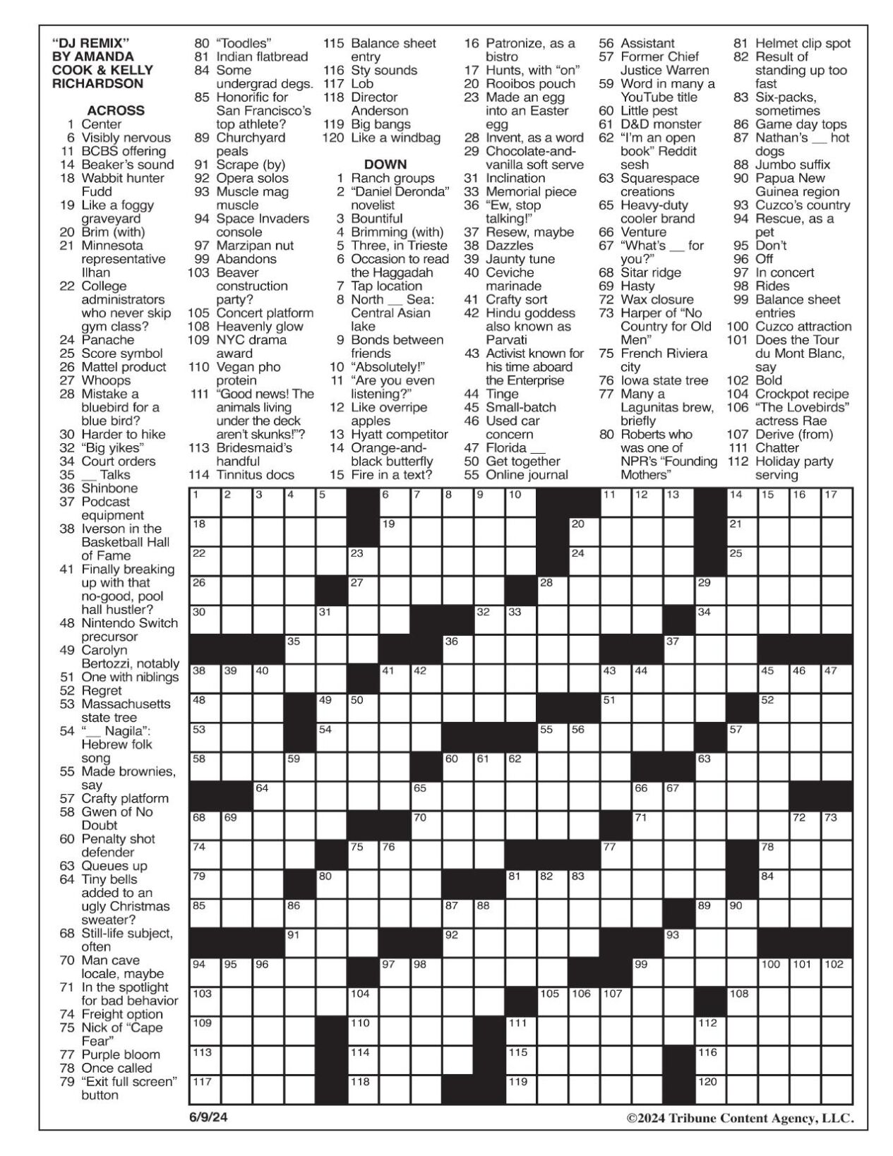 LA Times Crossword: June 9, 2024 | Crosswords | yakimaherald.com