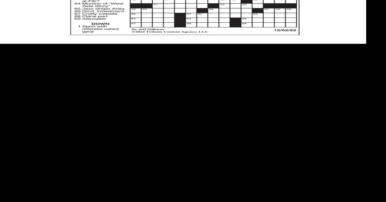LA Times Crossword: Dec. 2, 2022 | Crosswords | yakimaherald.com