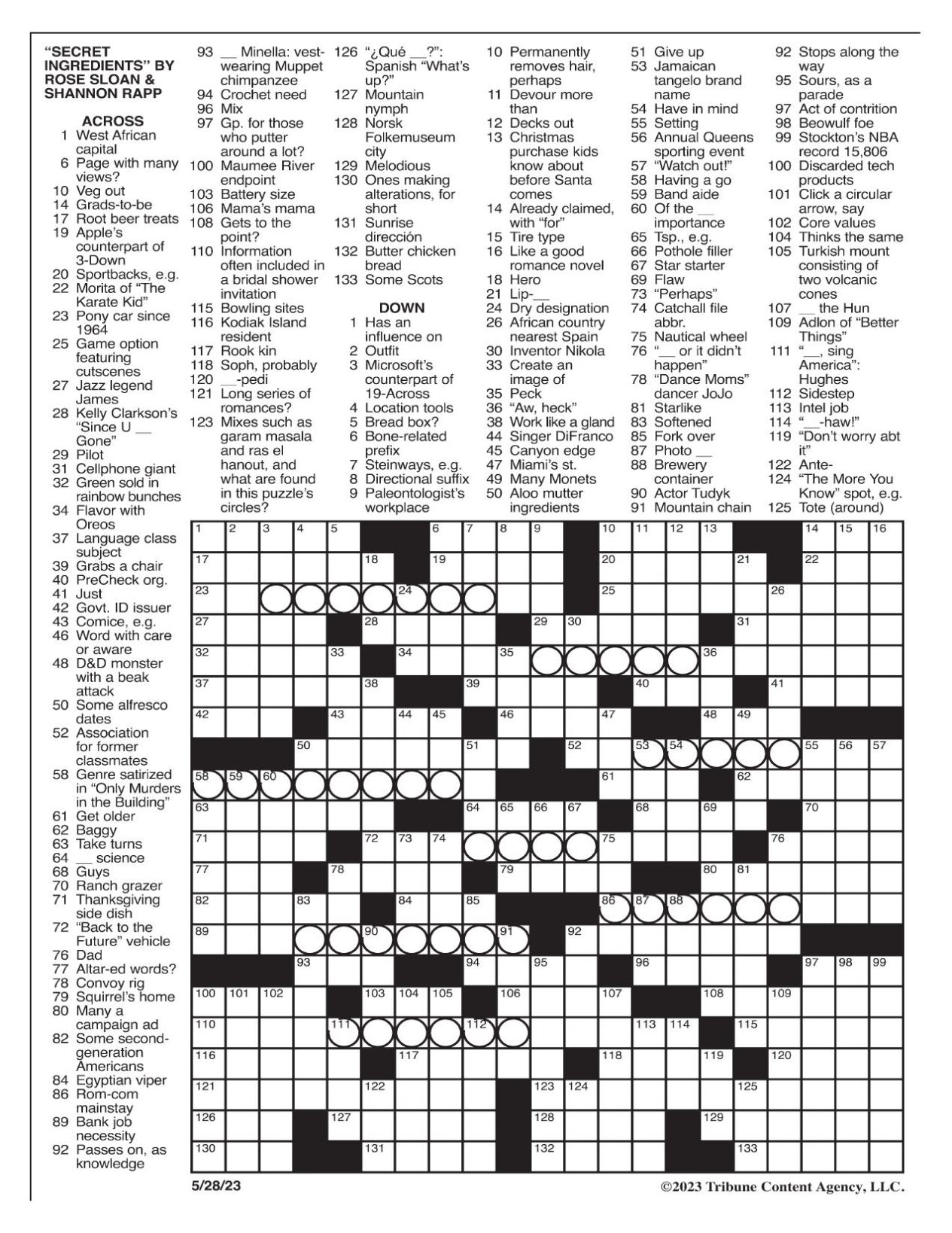 LA Times Crossword 17 May 19, Friday 