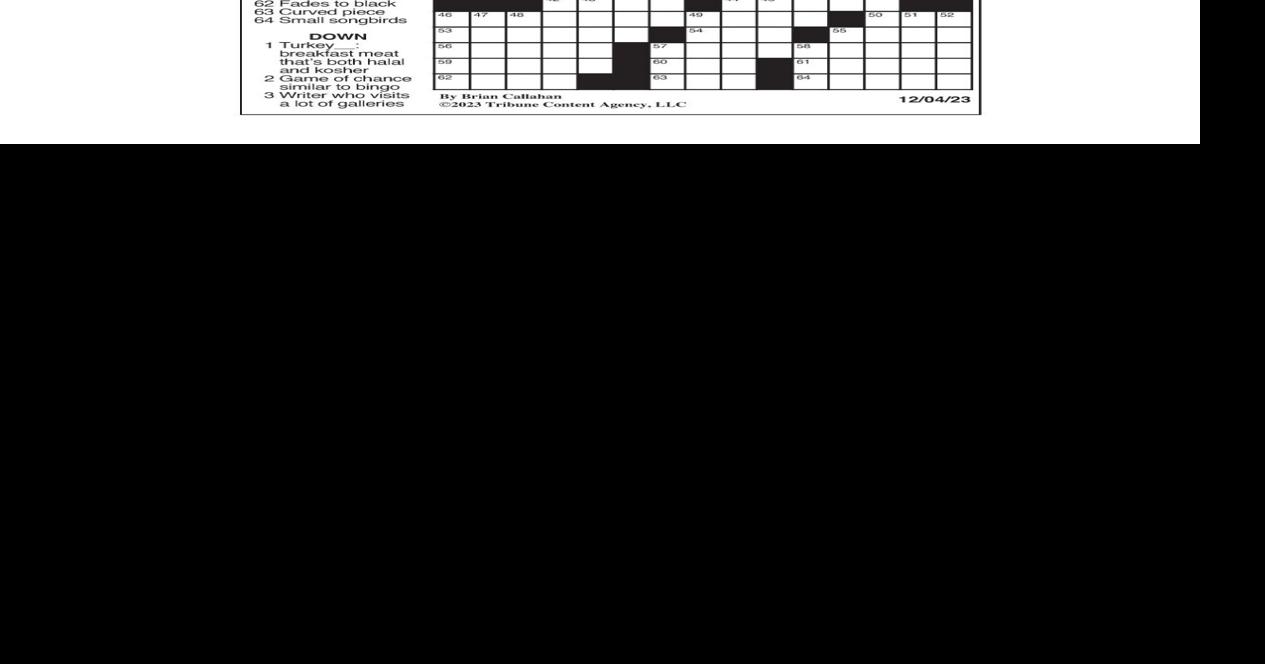 LA Times Crossword: Dec. 4, 2023 | Crosswords | yakimaherald.com