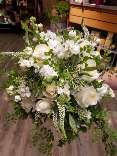 White & Green Wrapped Bouquet in Somerville, MA