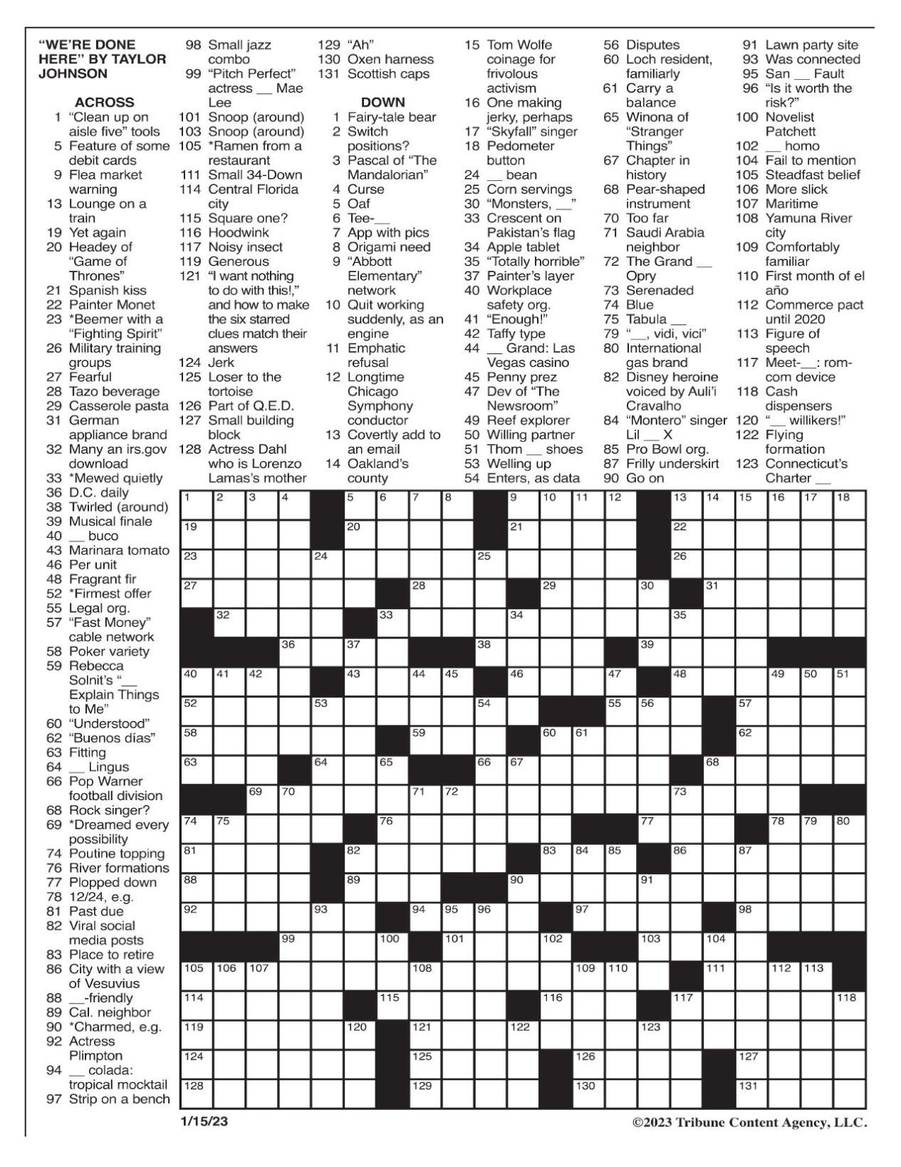 LA Times Crossword 12 Jun 23, Monday 