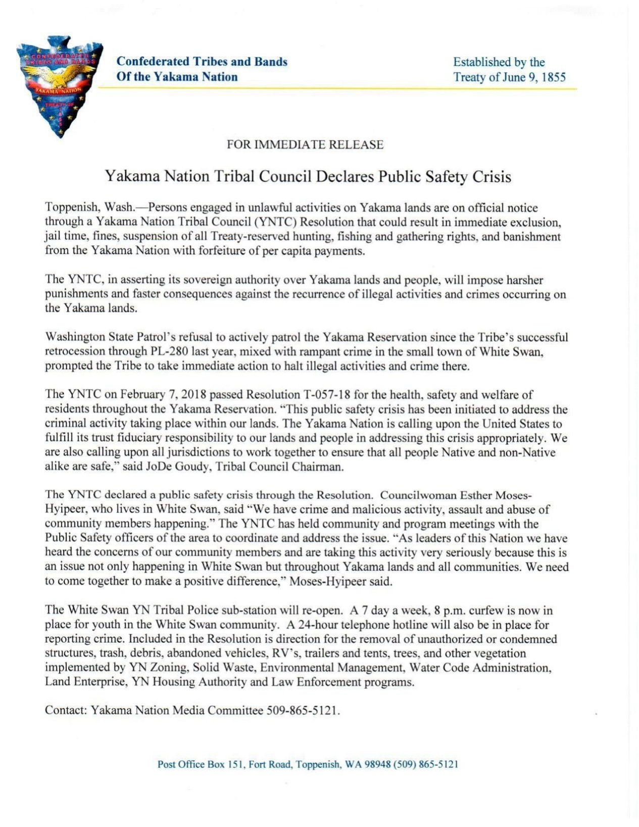 Yakama Nation Crime Resolution | | Yakimaherald.com