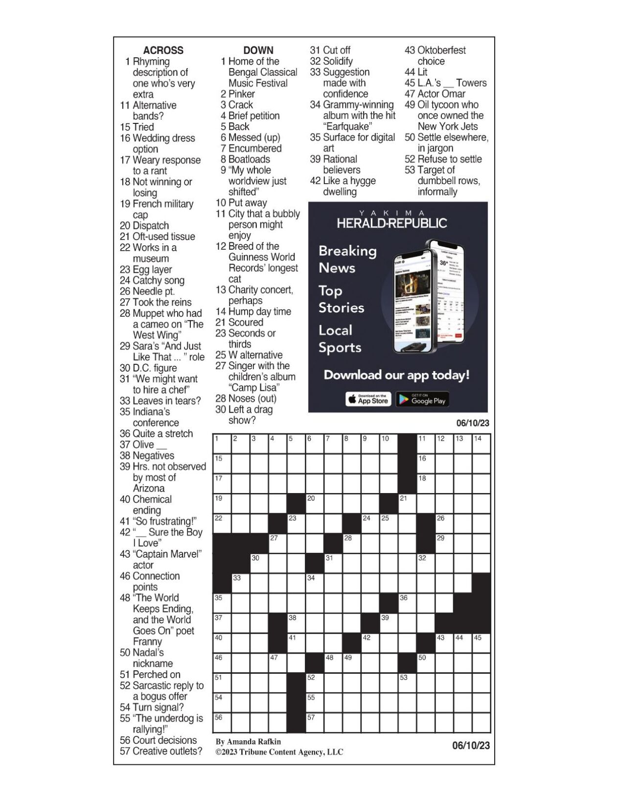 LA Times Crossword June 10 2023 Crosswords yakimaherald