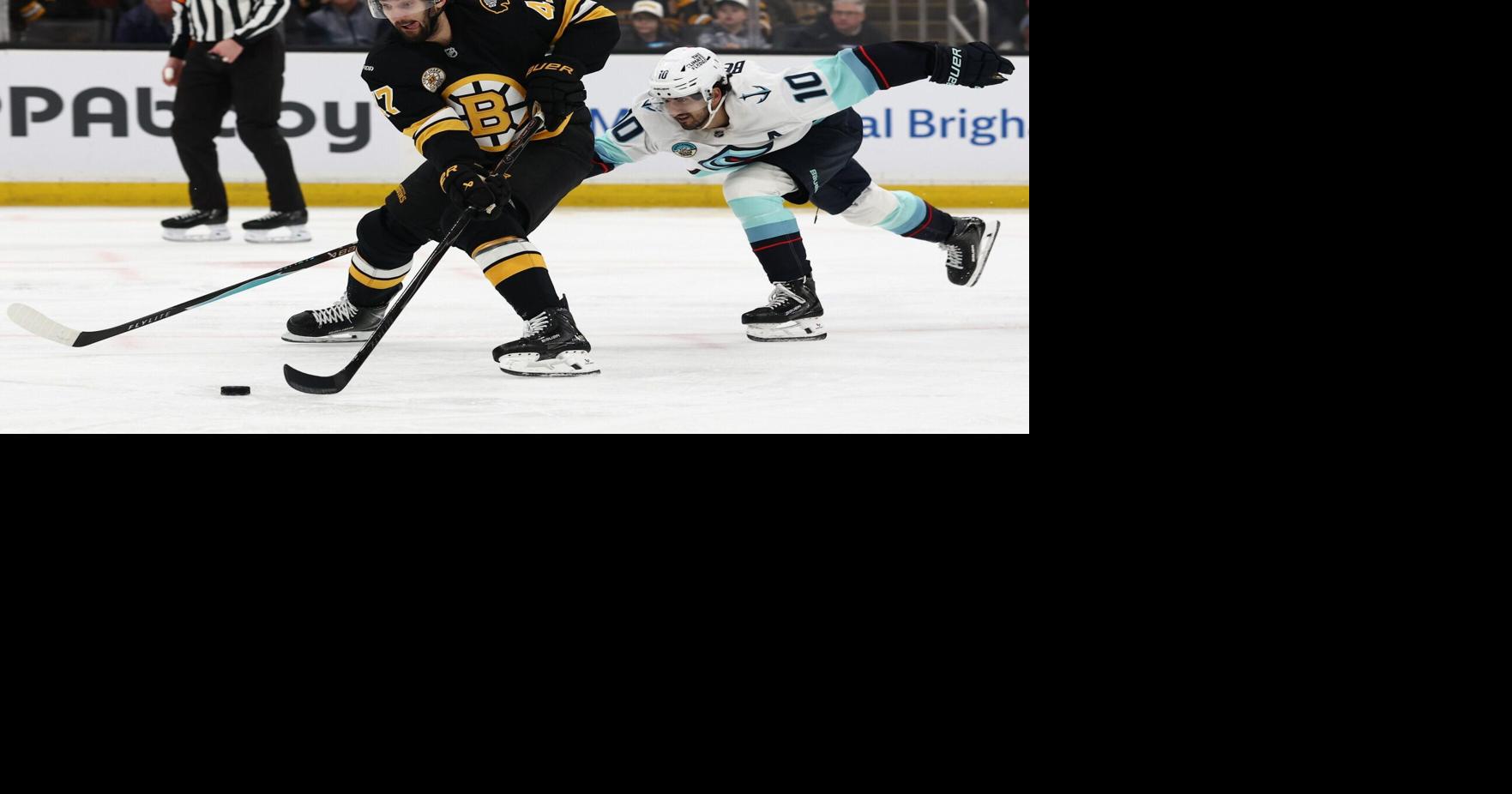 Seattle Kraken give up early goal, never lead in loss to Boston Bruins