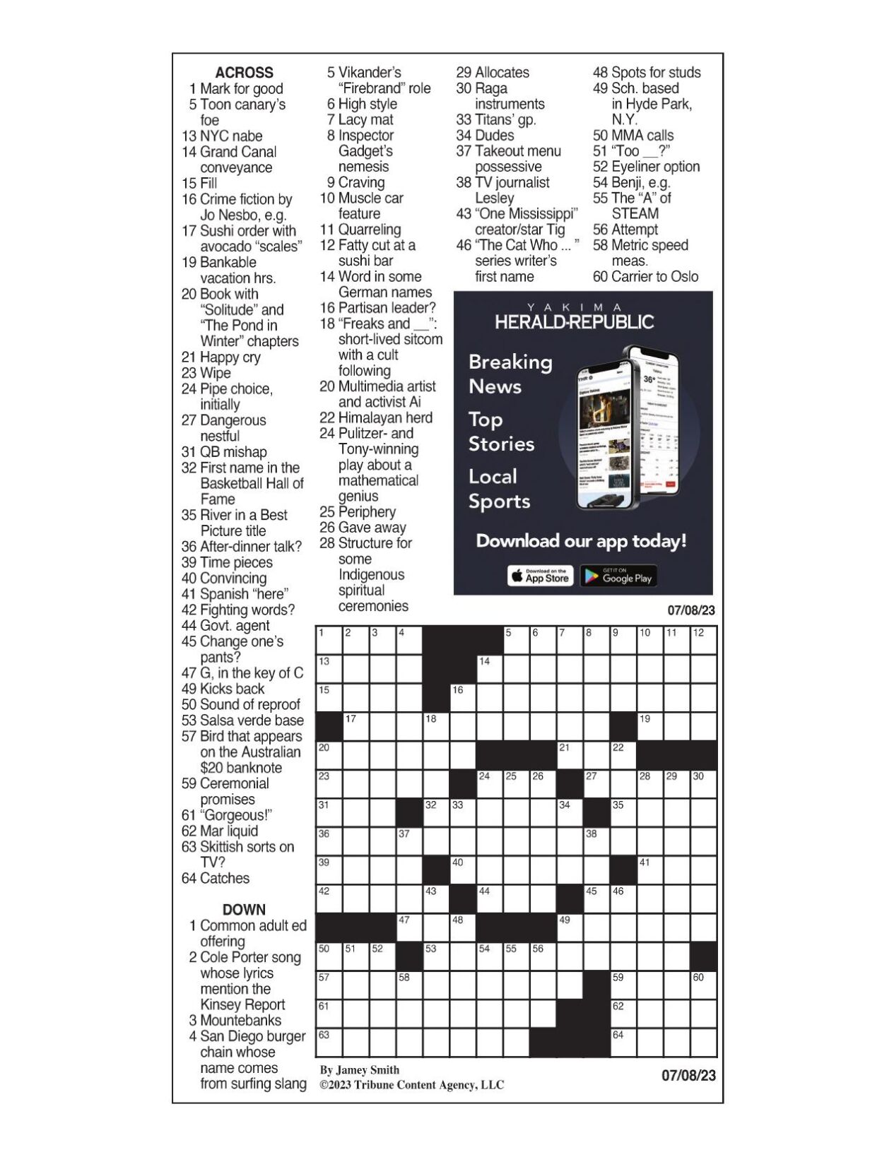 LA Times Crossword July 8, 2023 Crosswords