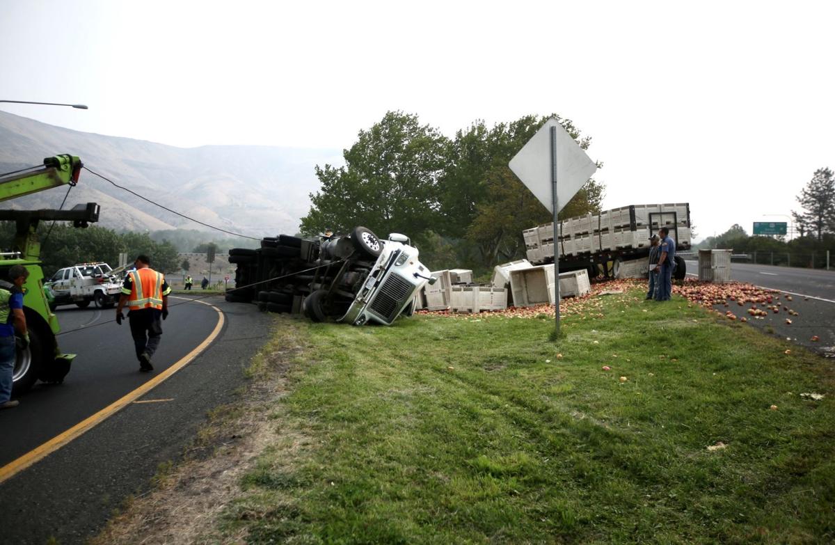 pic Truck Rollover Today Wa truck rolls over on u s highway 12