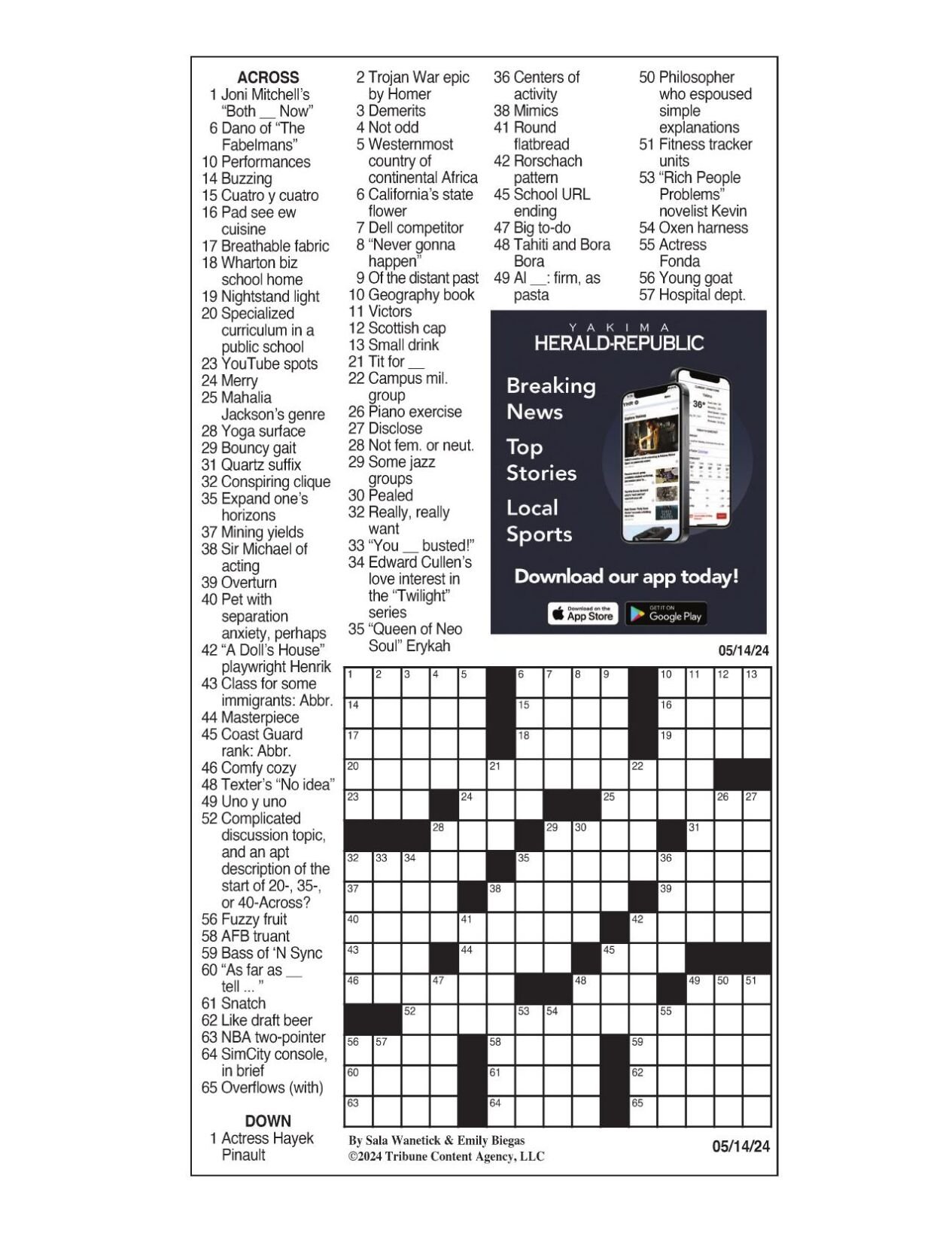 LA Times Crossword May 14, 2024 Crosswords