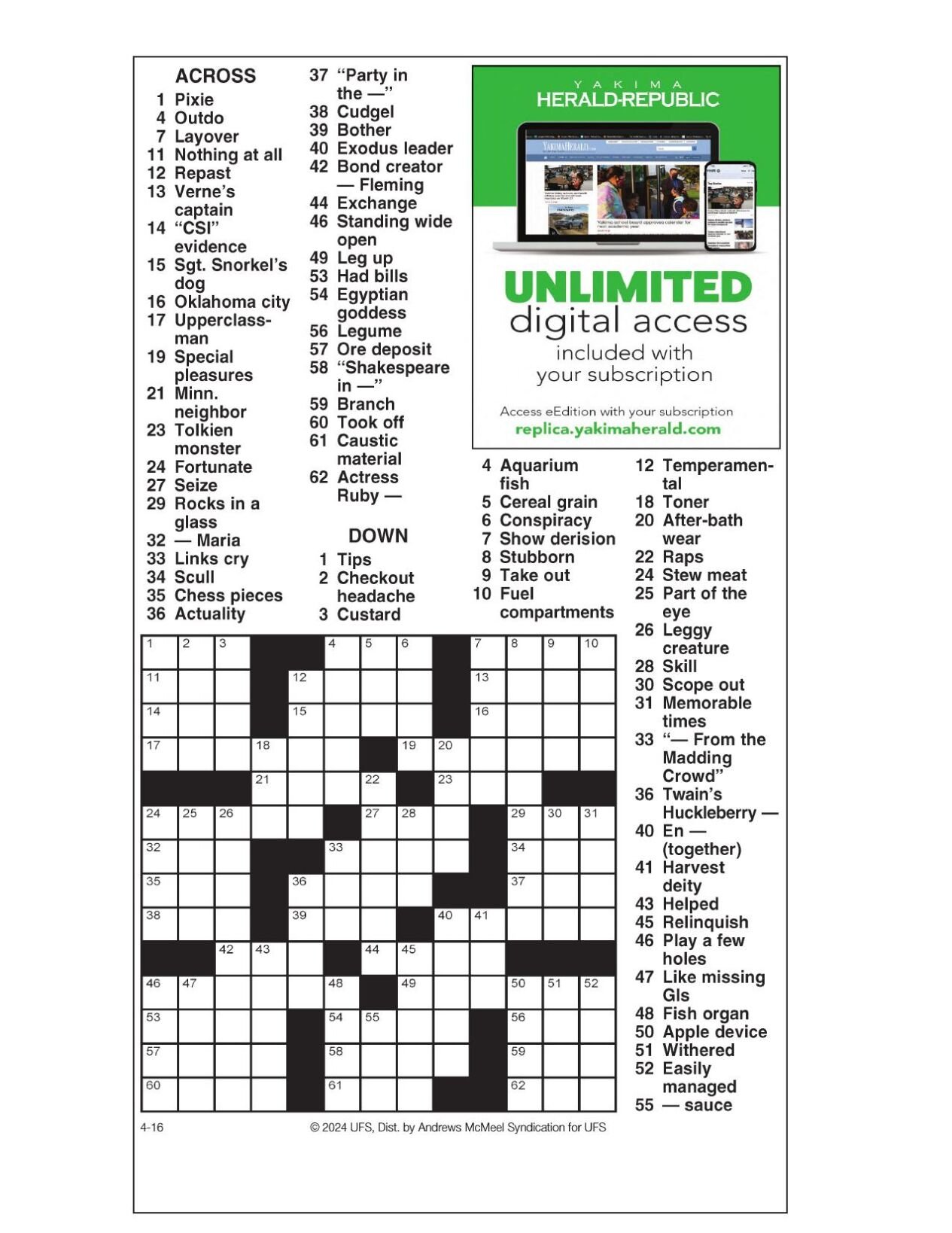 Nyt Mini Crossword April 16 - rvz2vut
