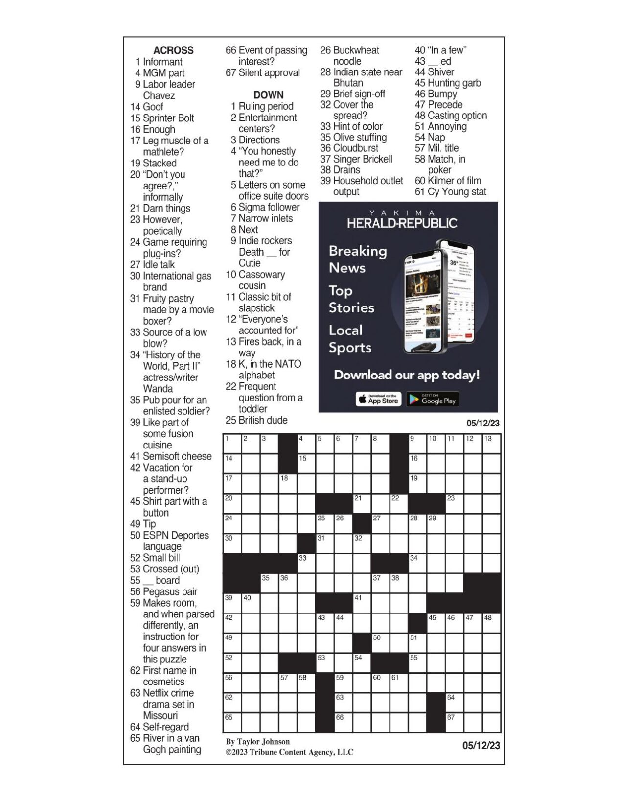 LA Times Crossword 11 May 19, Saturday 