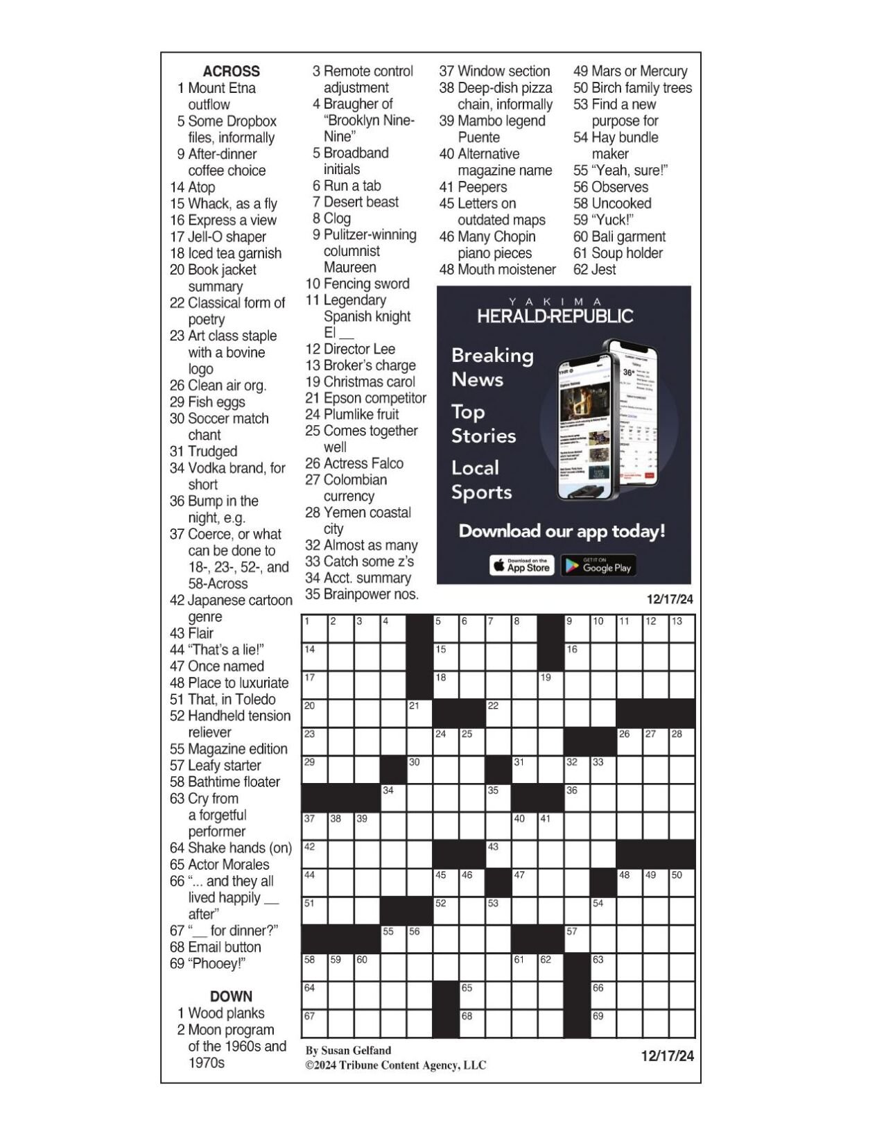 La Times Crossword Dec Crosswords Yakimaherald Com