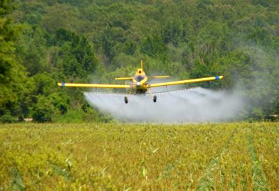 pesticide from a plane