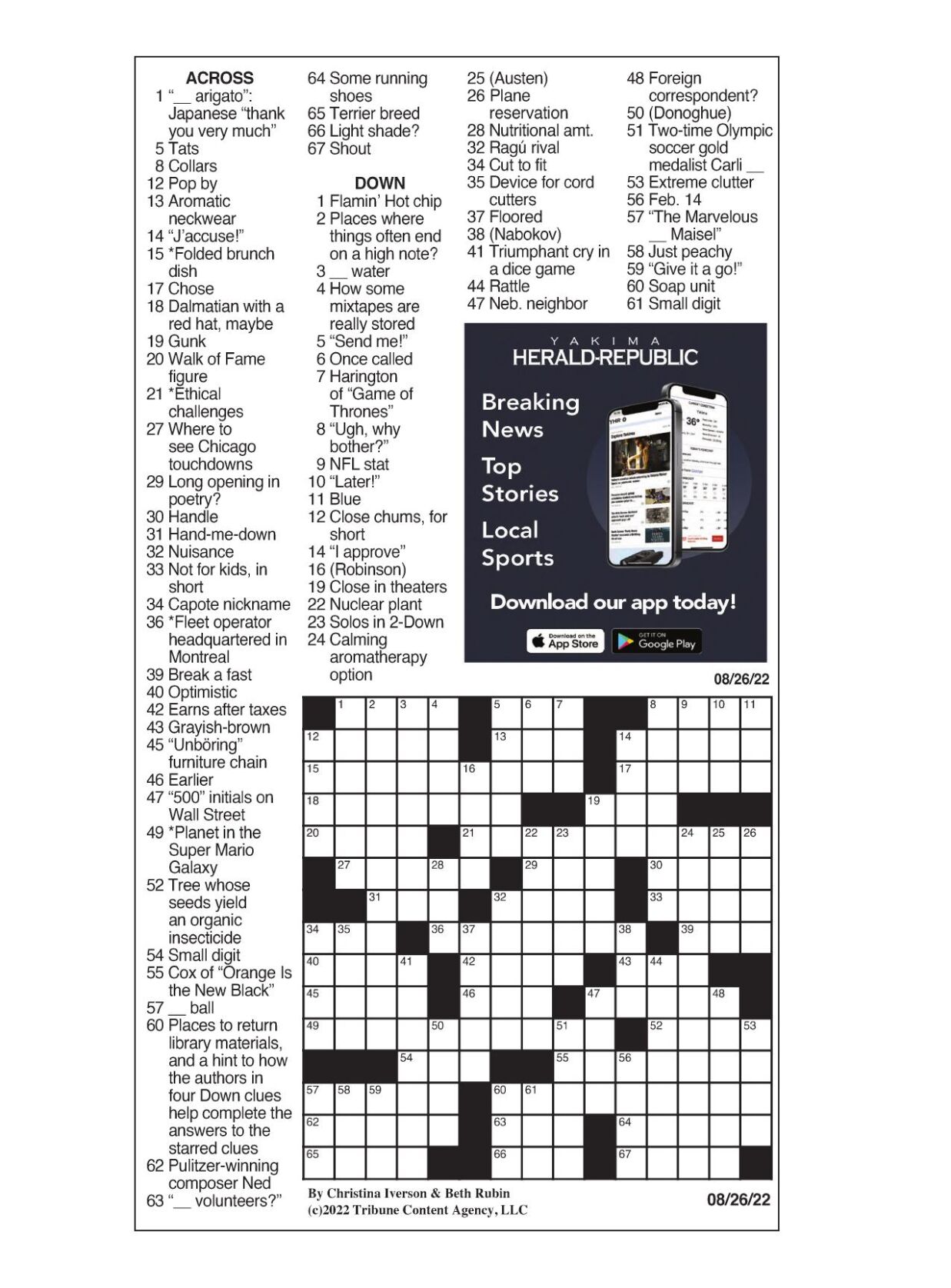 LA Times Crossword 26 Aug 22, Friday 