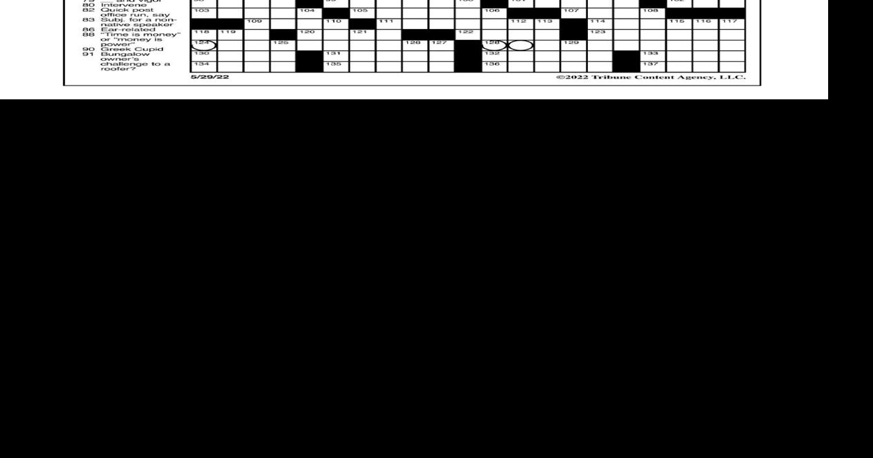 LA Times Crossword: May 29, 2022 | Crosswords | yakimaherald.com