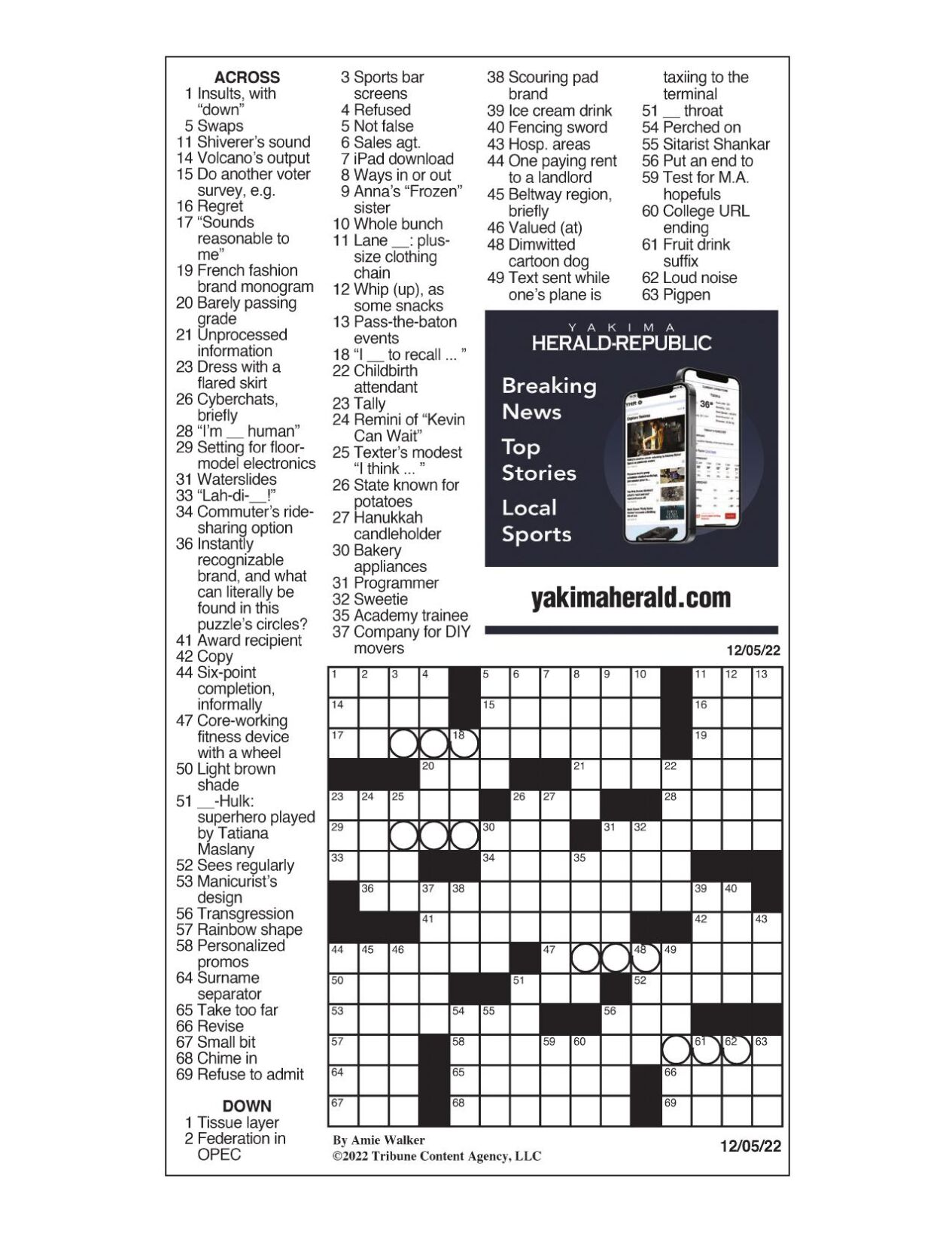 LA Times Crossword Answers Friday November 25th 2022