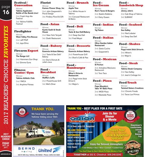Yakima Herald Republic Readers Choice Winners List